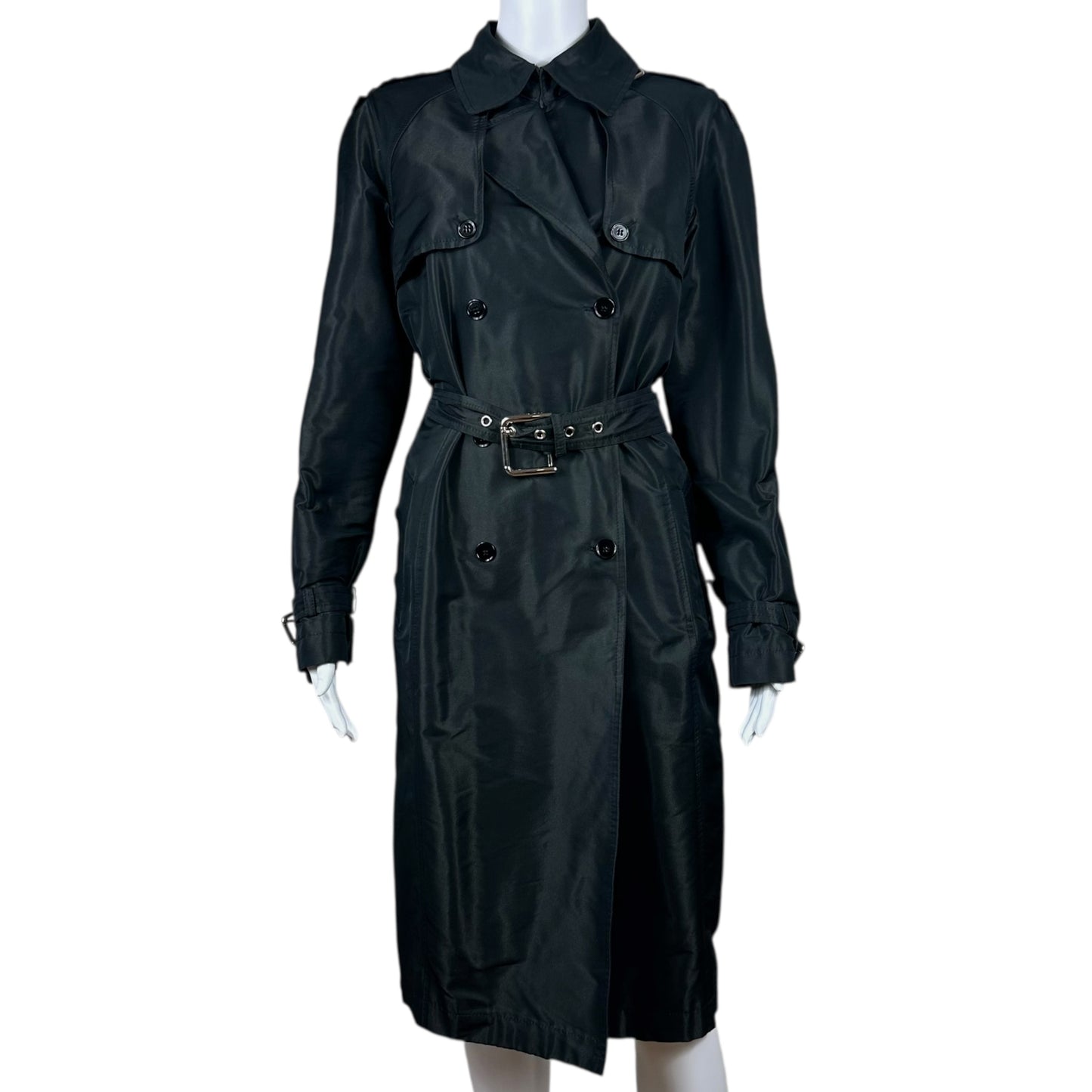 Dolce & Gabbana Black Trench Coat Double-Breasted Belted