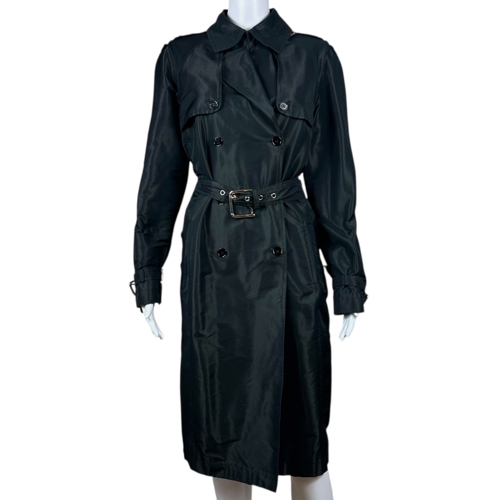 Dolce & Gabbana Black Trench Coat Double-Breasted Belted