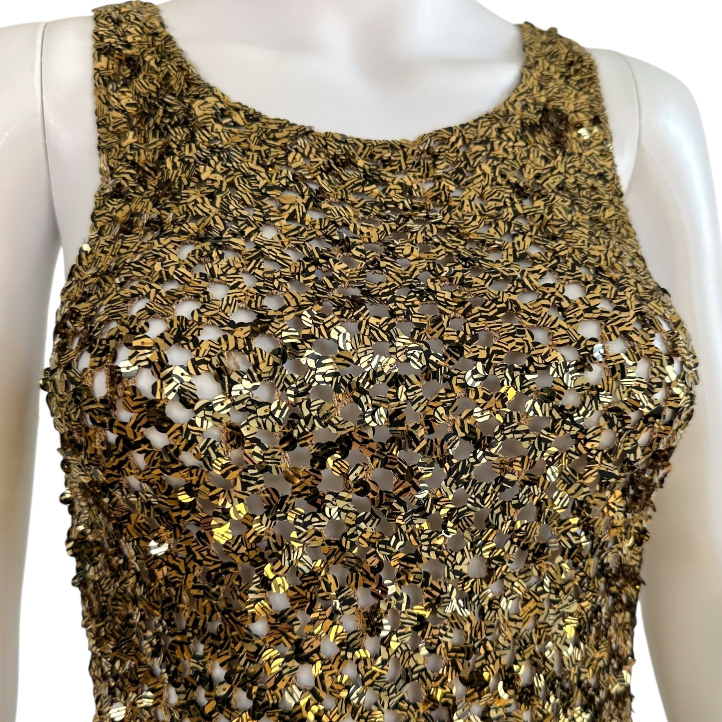 Valentino 90's Gold Sequin Tank Top - Outfit Repeater