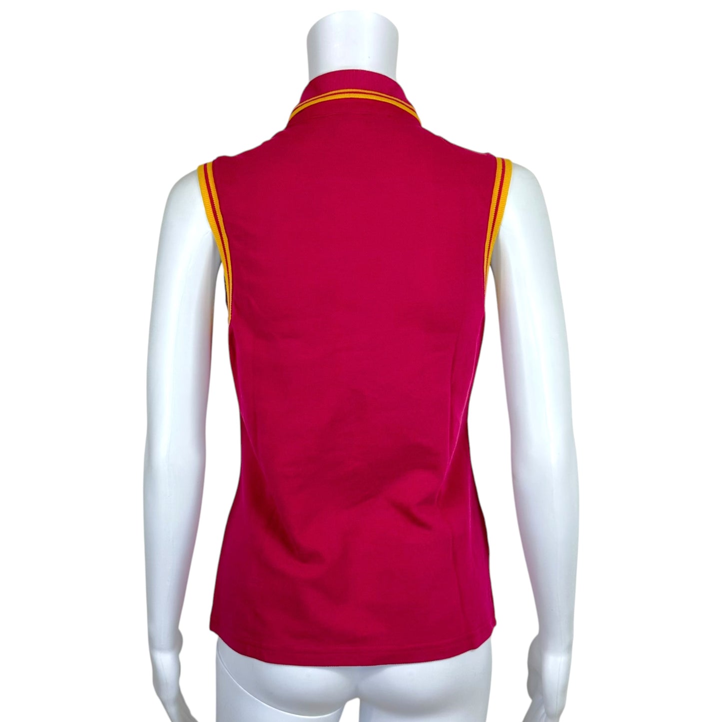 Christian Dior F/W 2004 Hot Pink & Yellow Sleeveless Logo Polo