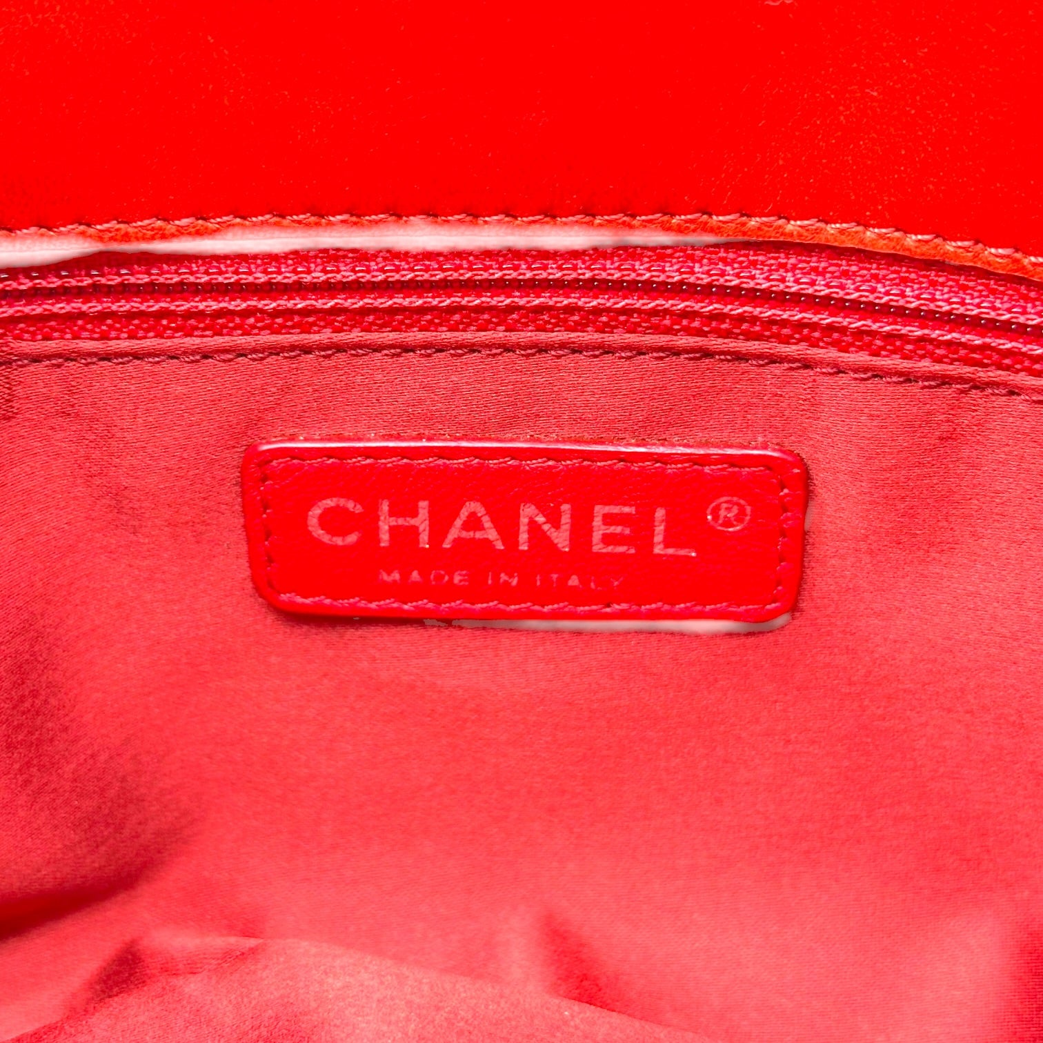 Chanel Red Matelasse Quilted Medium Accordion Flap Bag
