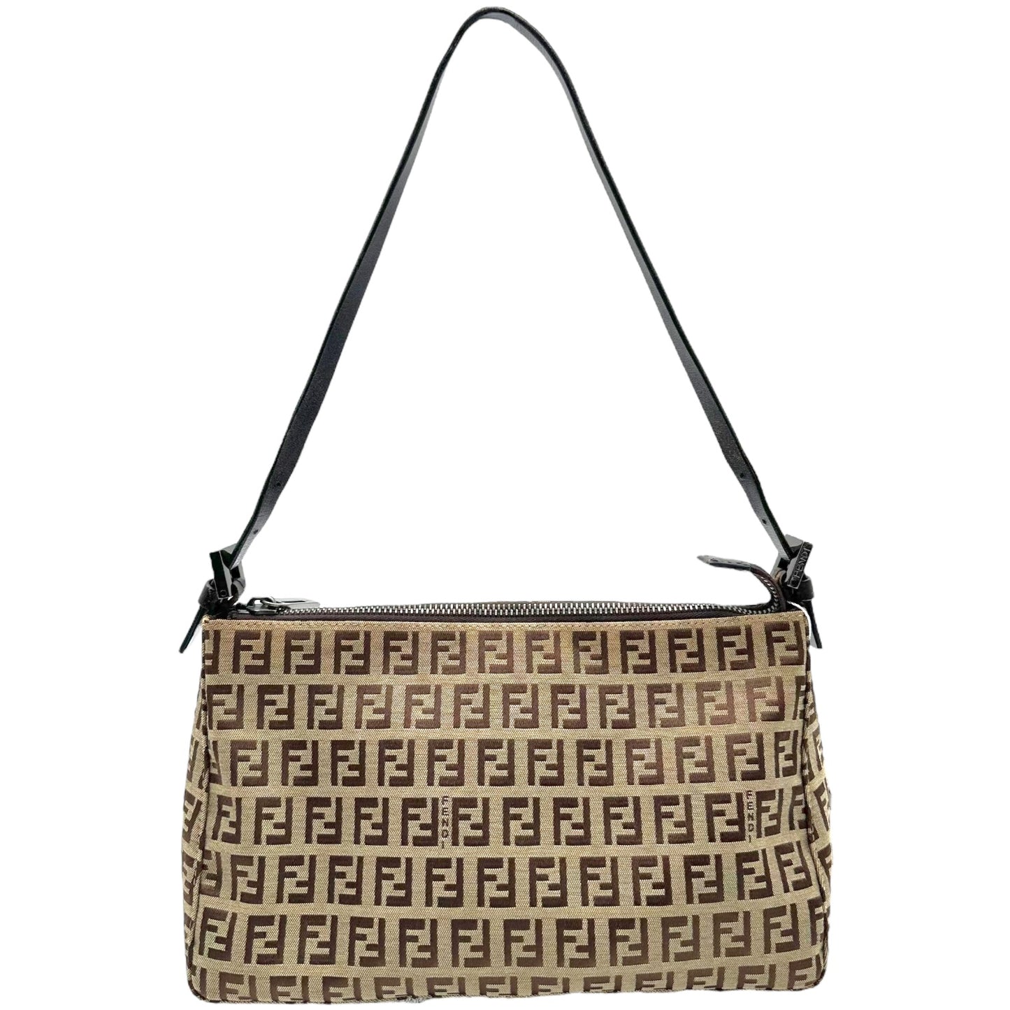 Fendi Brown & Tan Zucchino Monogram Pochette Bag - Outfit Repeater
