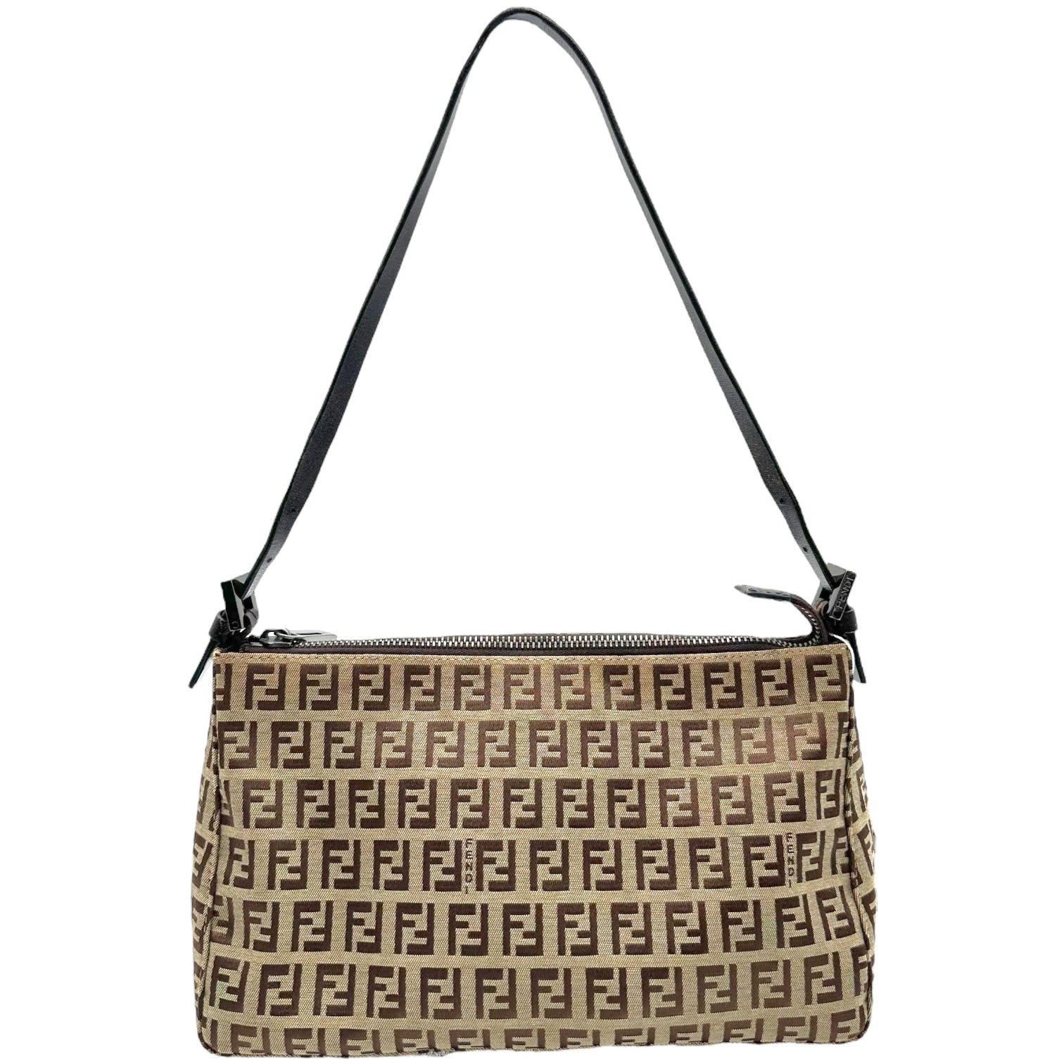 Fendi Brown & Tan Zucchino Monogram Pochette Bag - Outfit Repeater