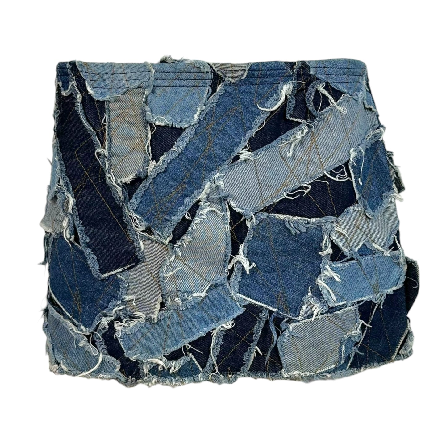 D&G Dolce & Gabbana Denim Patchwork Mini Skirt