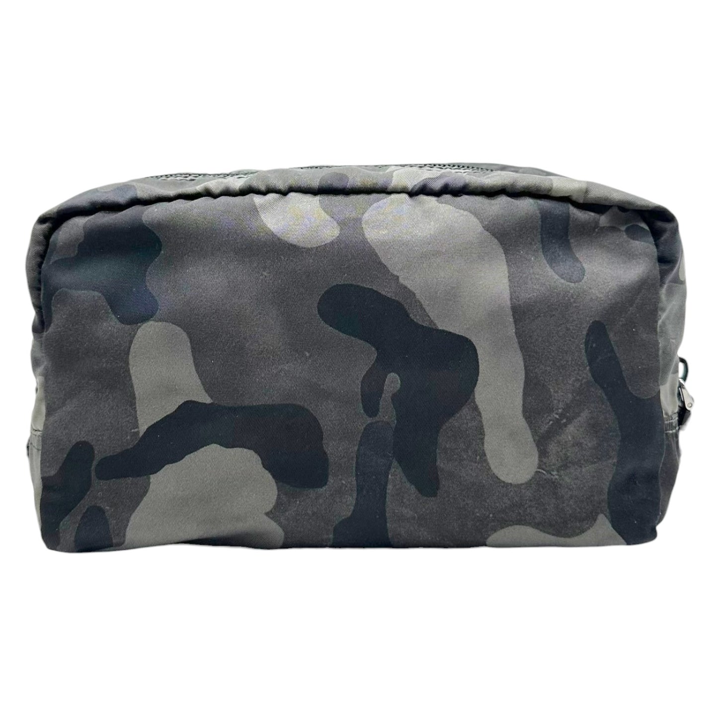 Prada Gray Camouflage Print Cosmetic Bag