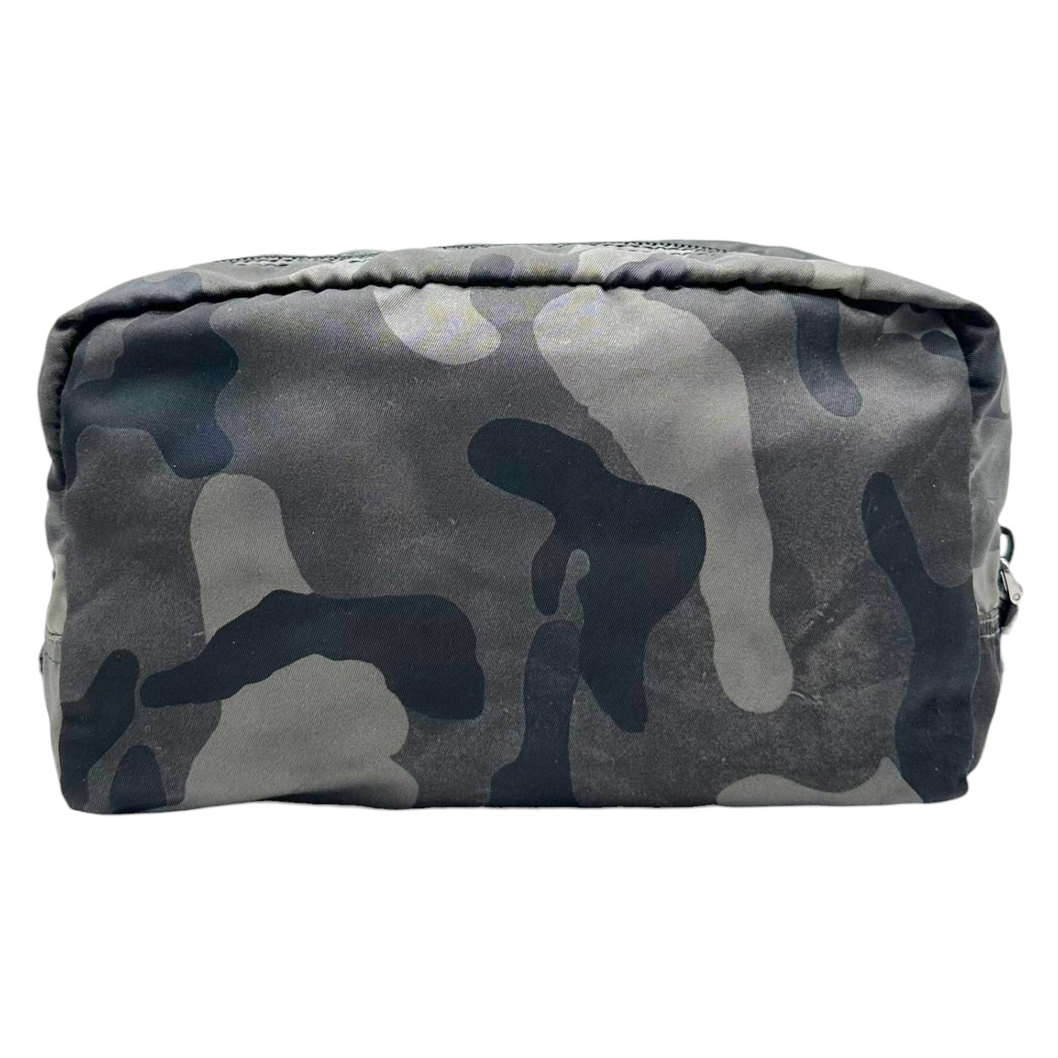Prada Gray Camouflage Print Cosmetic Bag