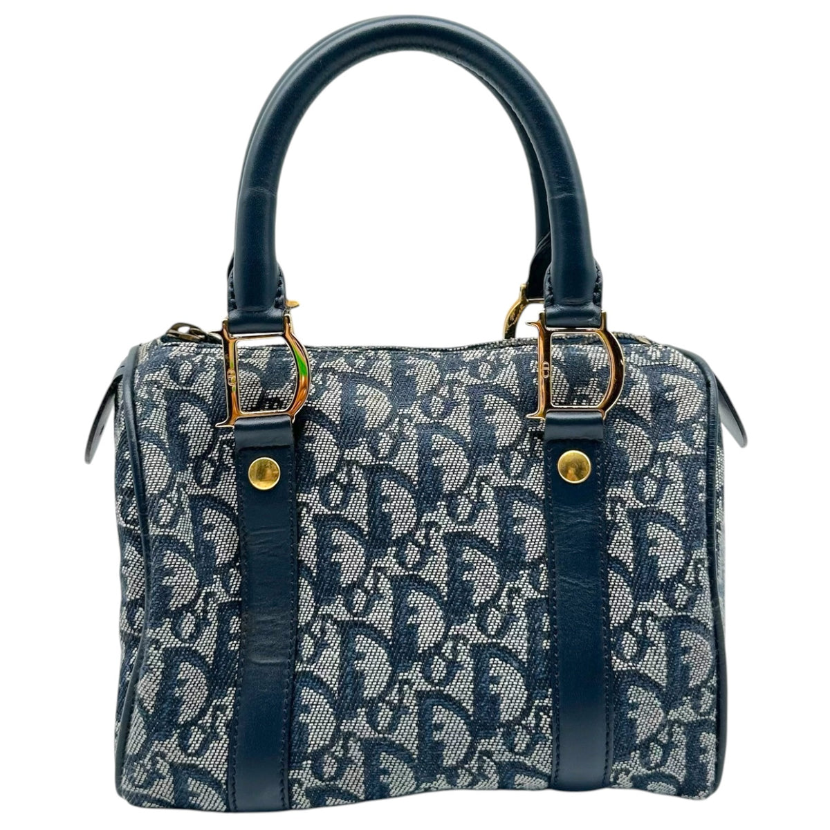 Christian Dior Mini Boston Bag Blue Trotter Monogram