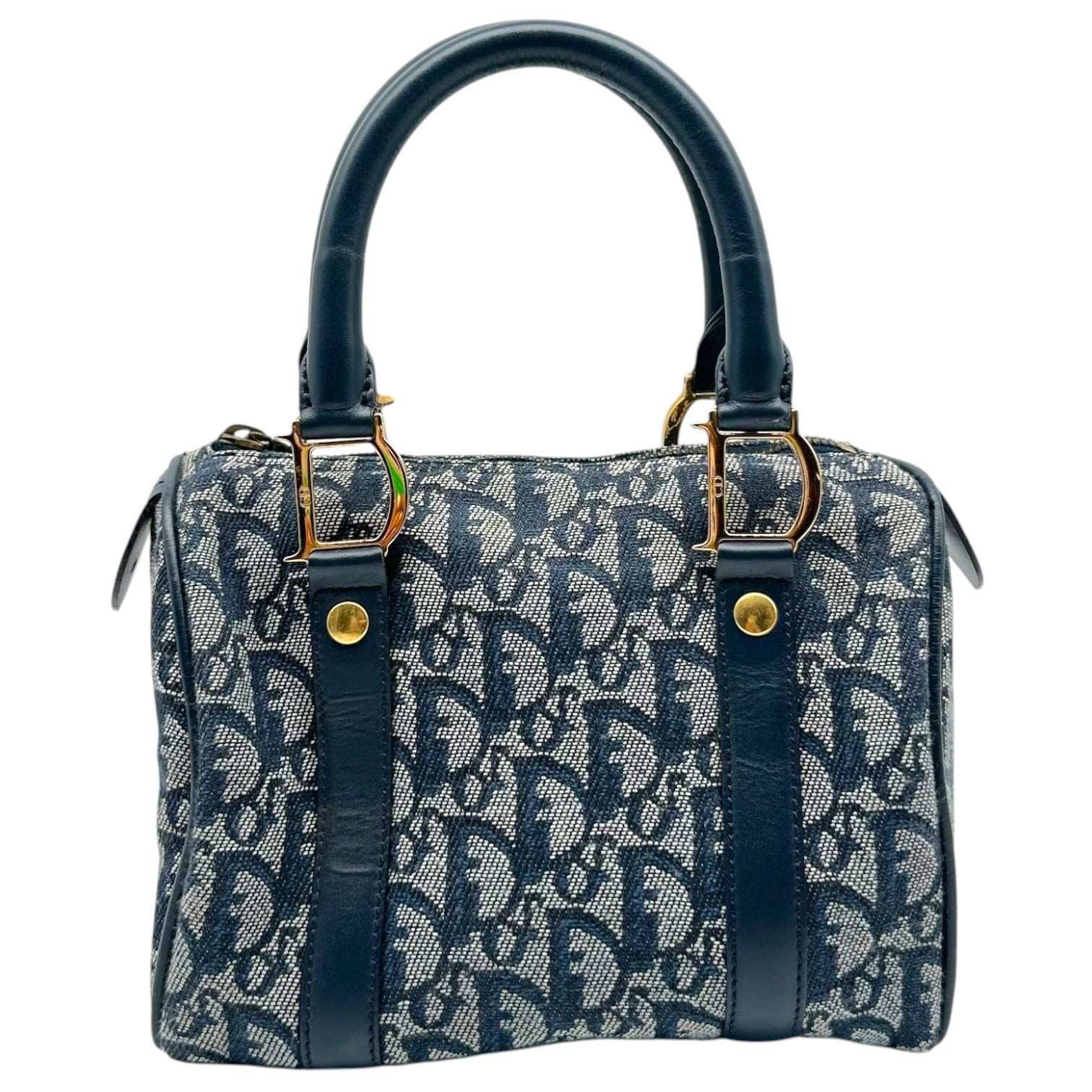 Christian Dior Mini Boston Bag Blue Trotter Monogram