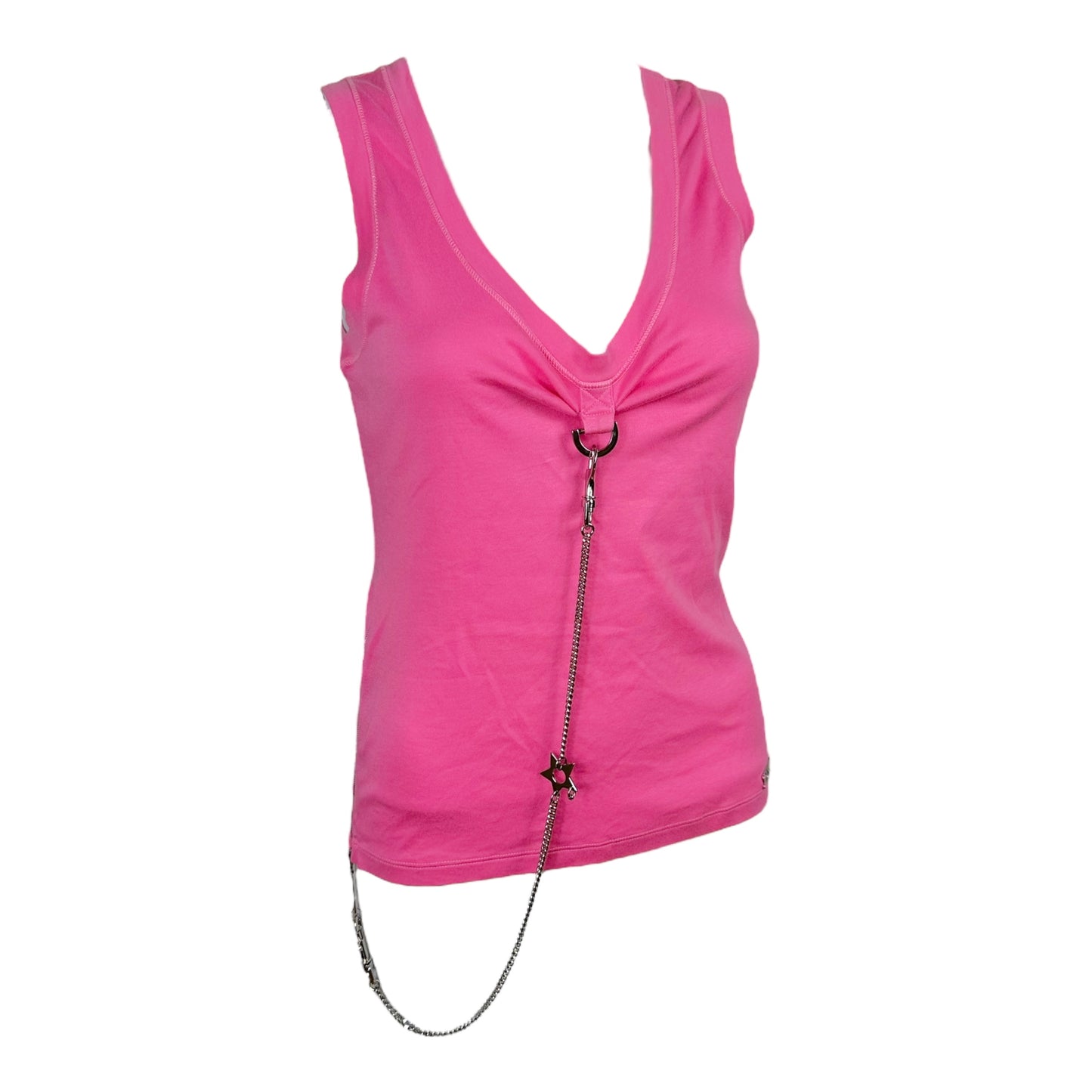 Christian Dior S/S 2004 Hardcore Pink Chain Embellished Tank