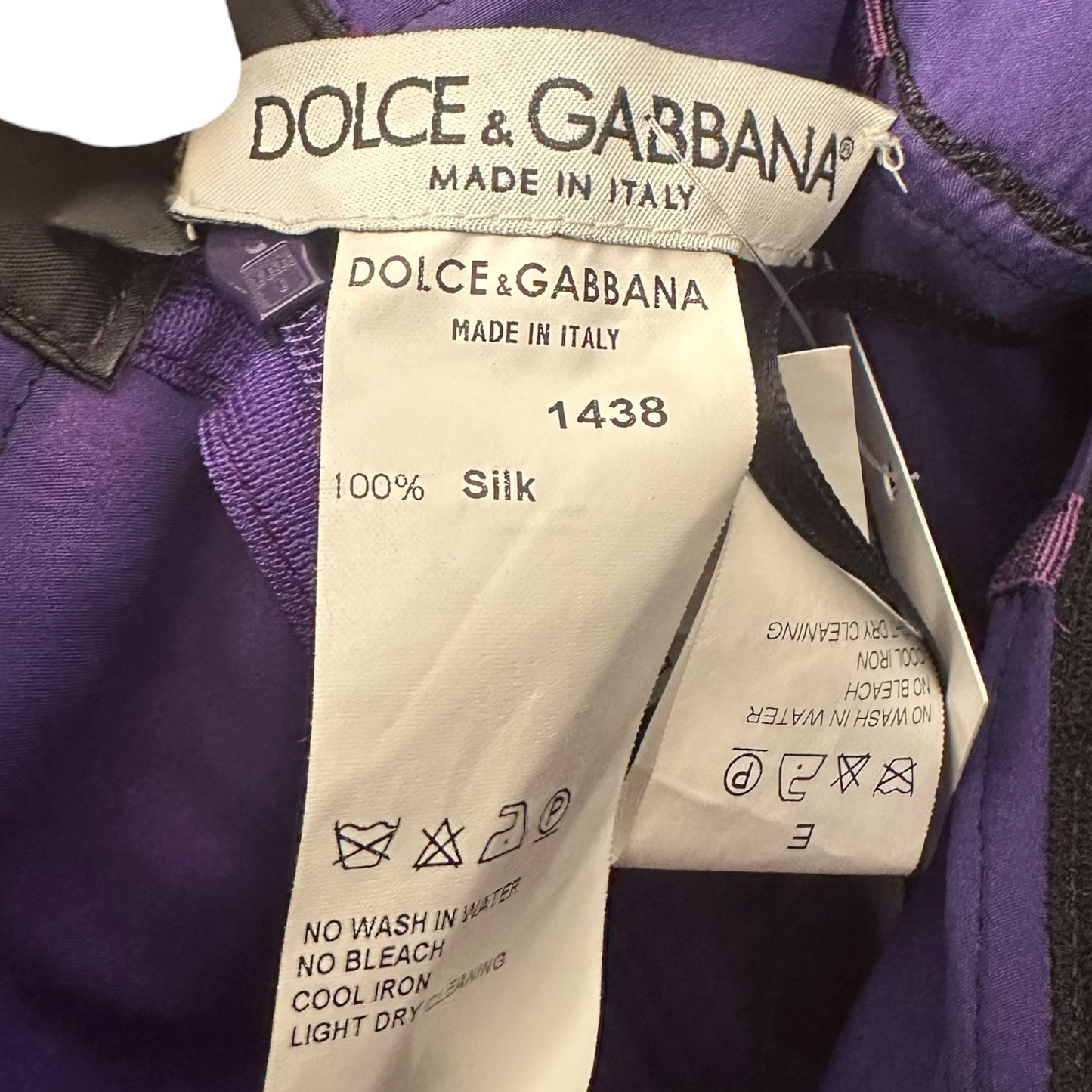 Dolce & Gabbana Purple Silk Corset Midi Dress