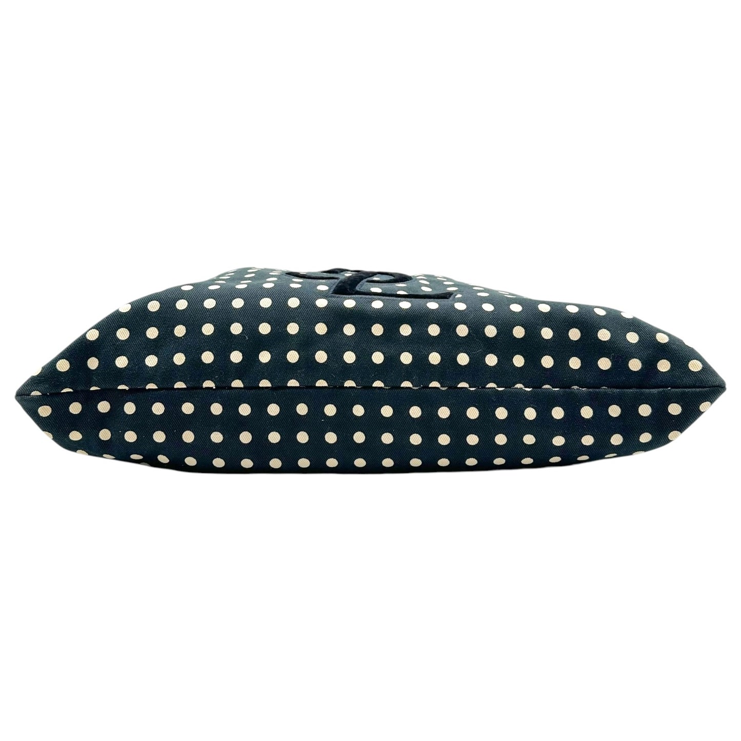 Yves Saint Laurent Black White Polkadot Tote Bag