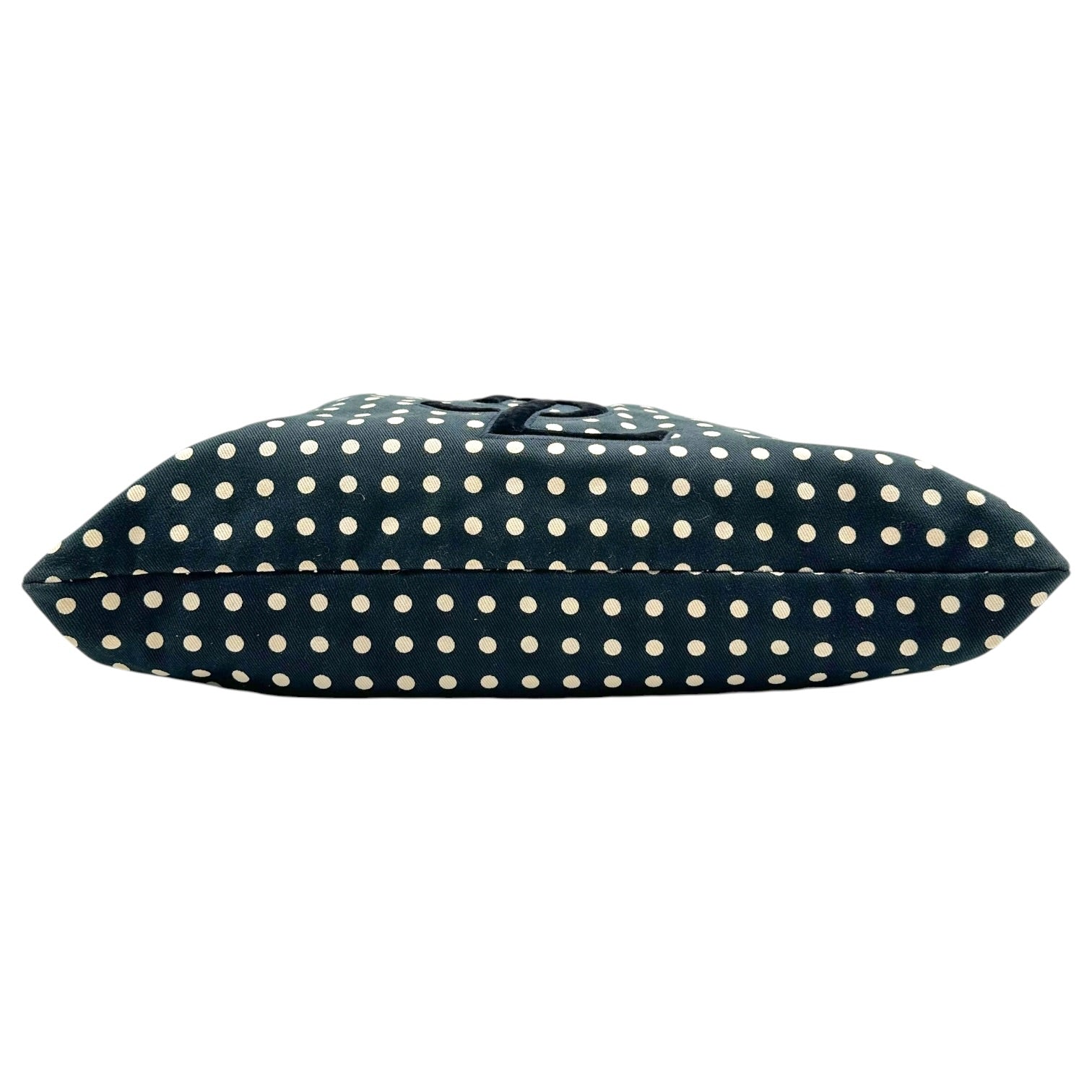 Yves Saint Laurent Black White Polkadot Tote Bag