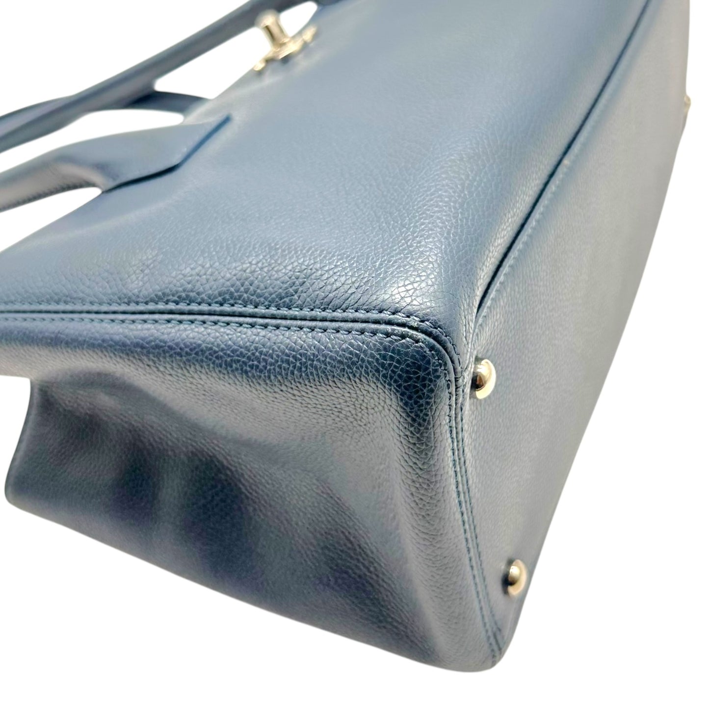 Chanel Blue Leather Small East West Executive Tote Bag