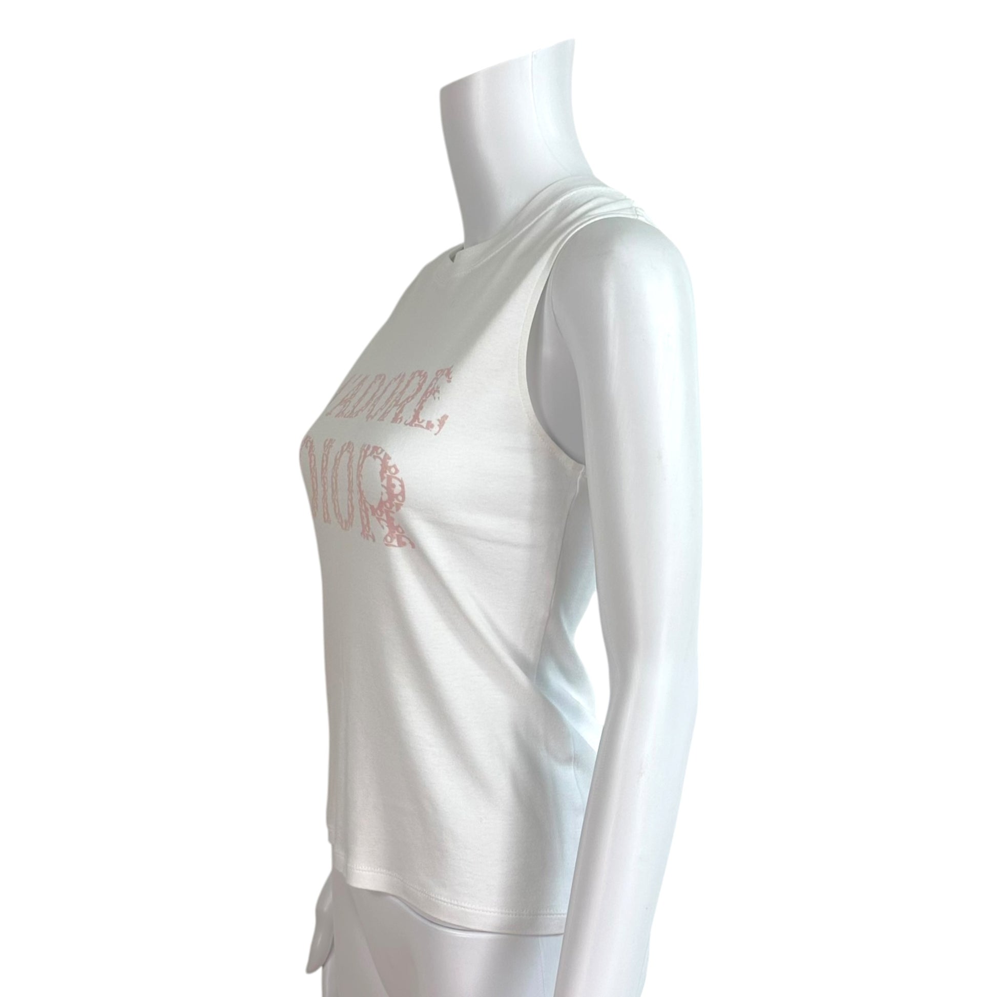 Christian Dior Pink White Monogram Tank Top