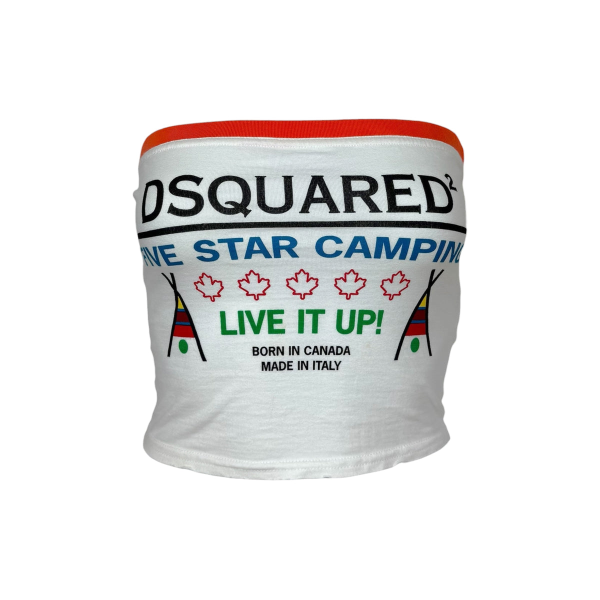 Dsquared2 Five Star Camping Logo Graphic Cropped Tube Top
