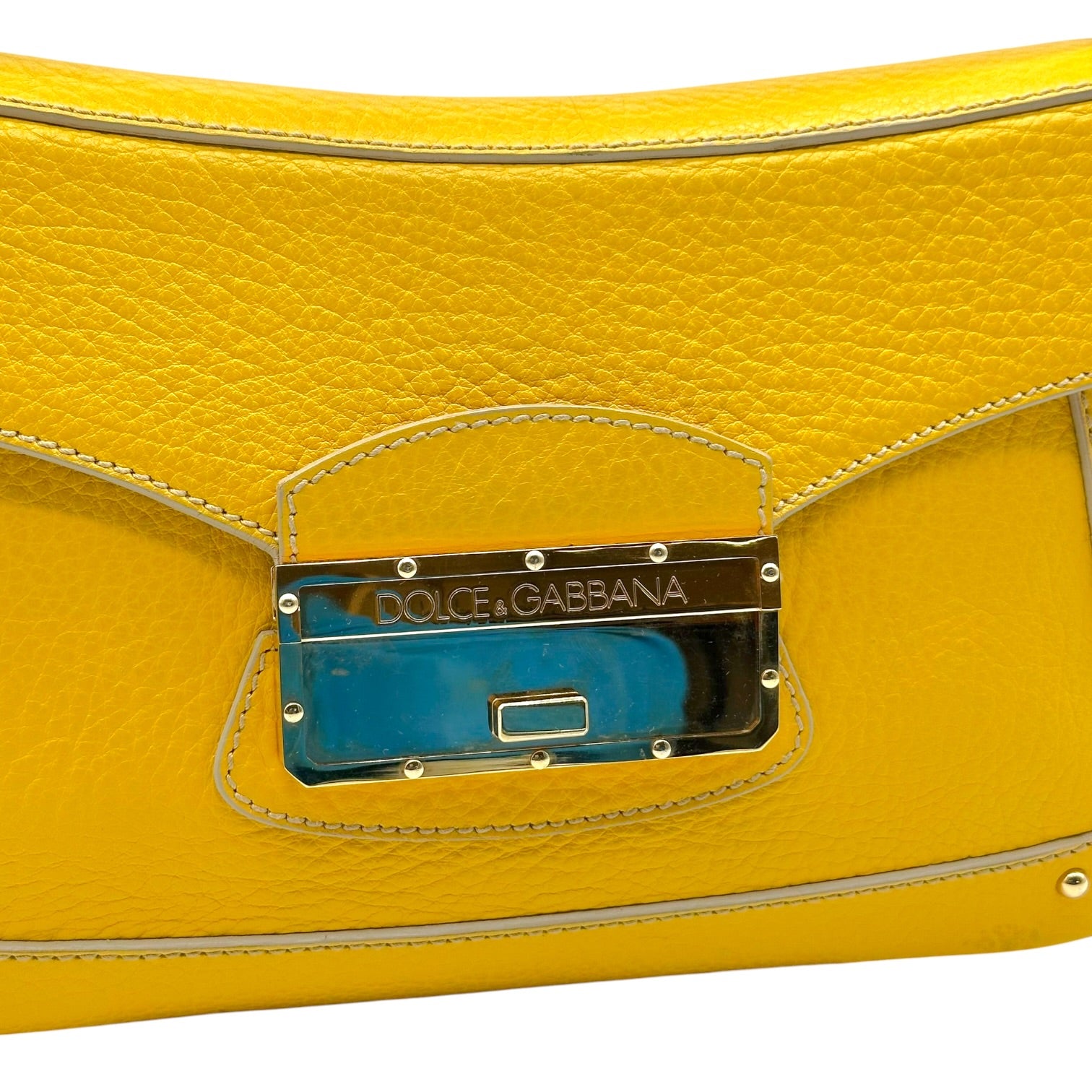 Dolce & Gabbana Yellow Gold Leather Shoulder Bag