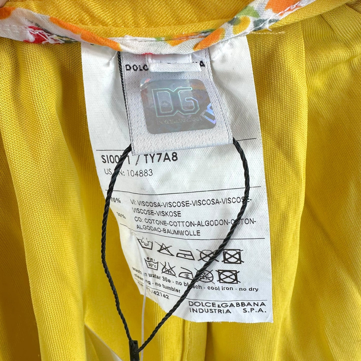 D&G Dolce & Gabbana Yellow Chain Embellished Mini Skirt
