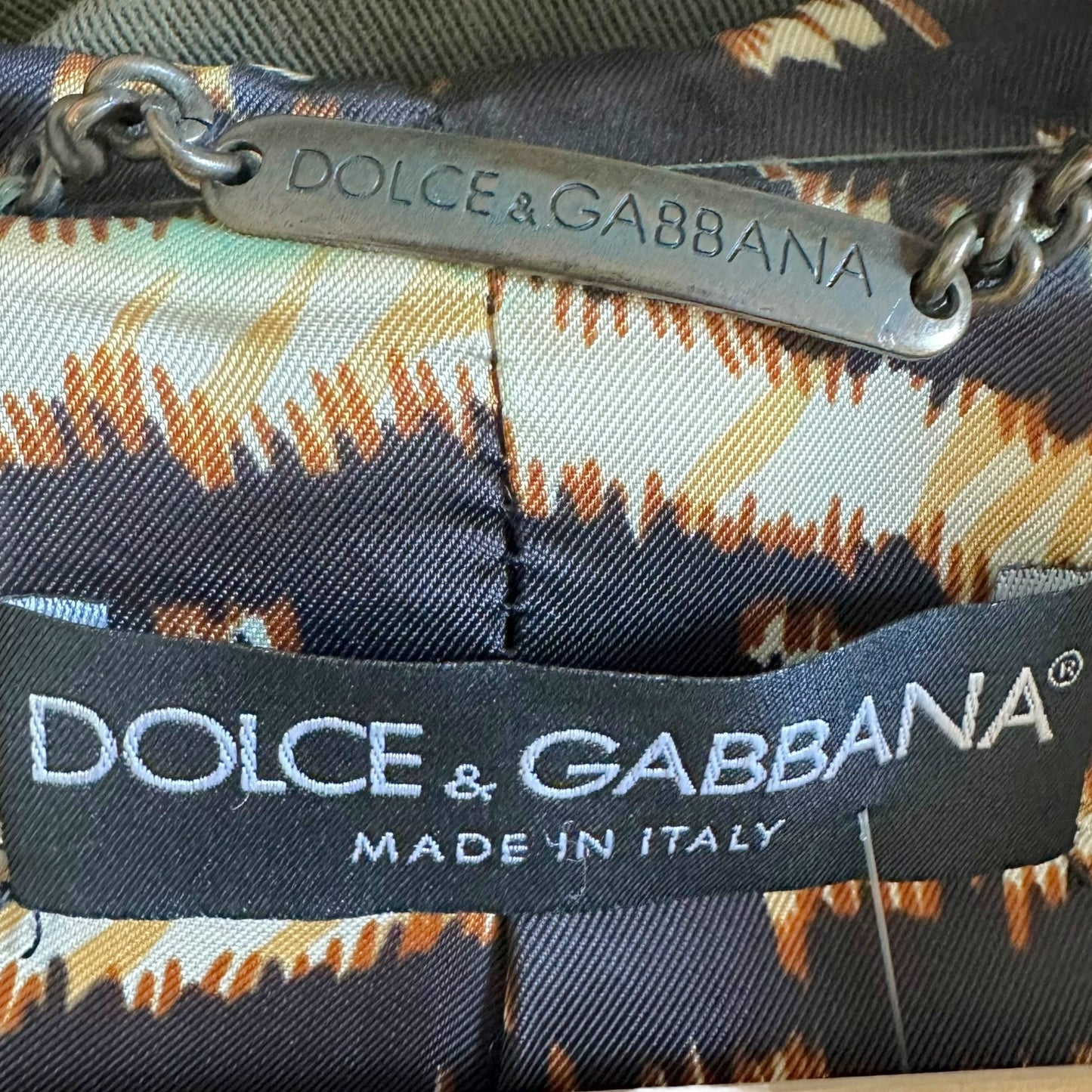 Dolce & Gabbana Silk Lined Khaki Logo Crop Hoodie - Outfit Repeater
