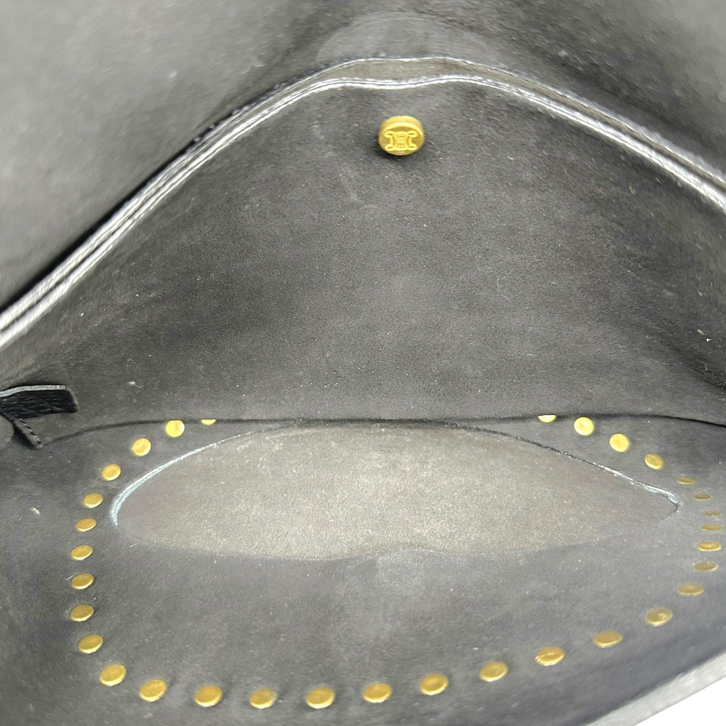 Celine Black Leather Studded Poulbot Shoulder Bag