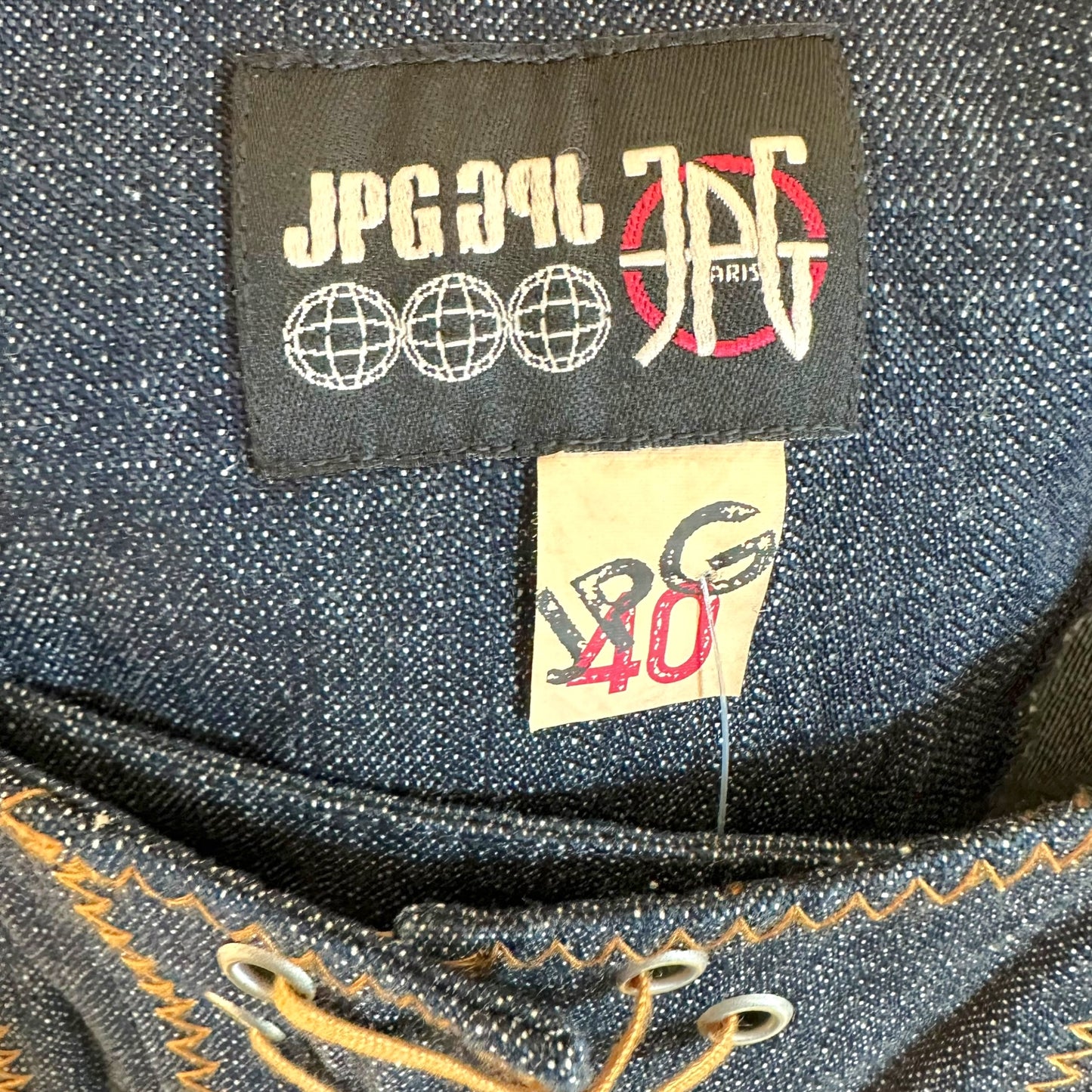 Jean Paul Gaultier Denim Lace Up Corset Midi Dress