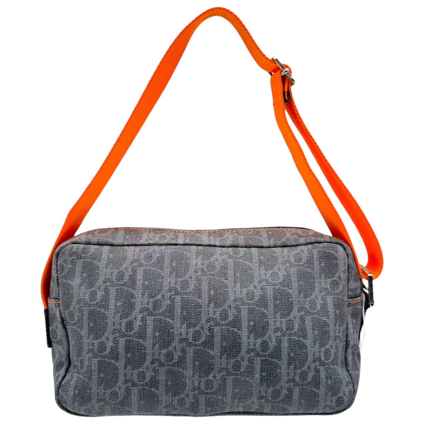 Christian Dior 'Flight' Denim Monogram & Orange Pochette Bag