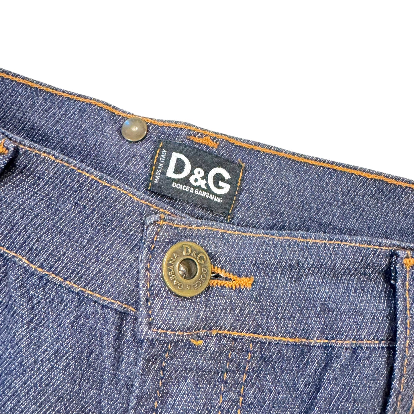 D&G Blue Jeans with Leather Patch Medium Fit