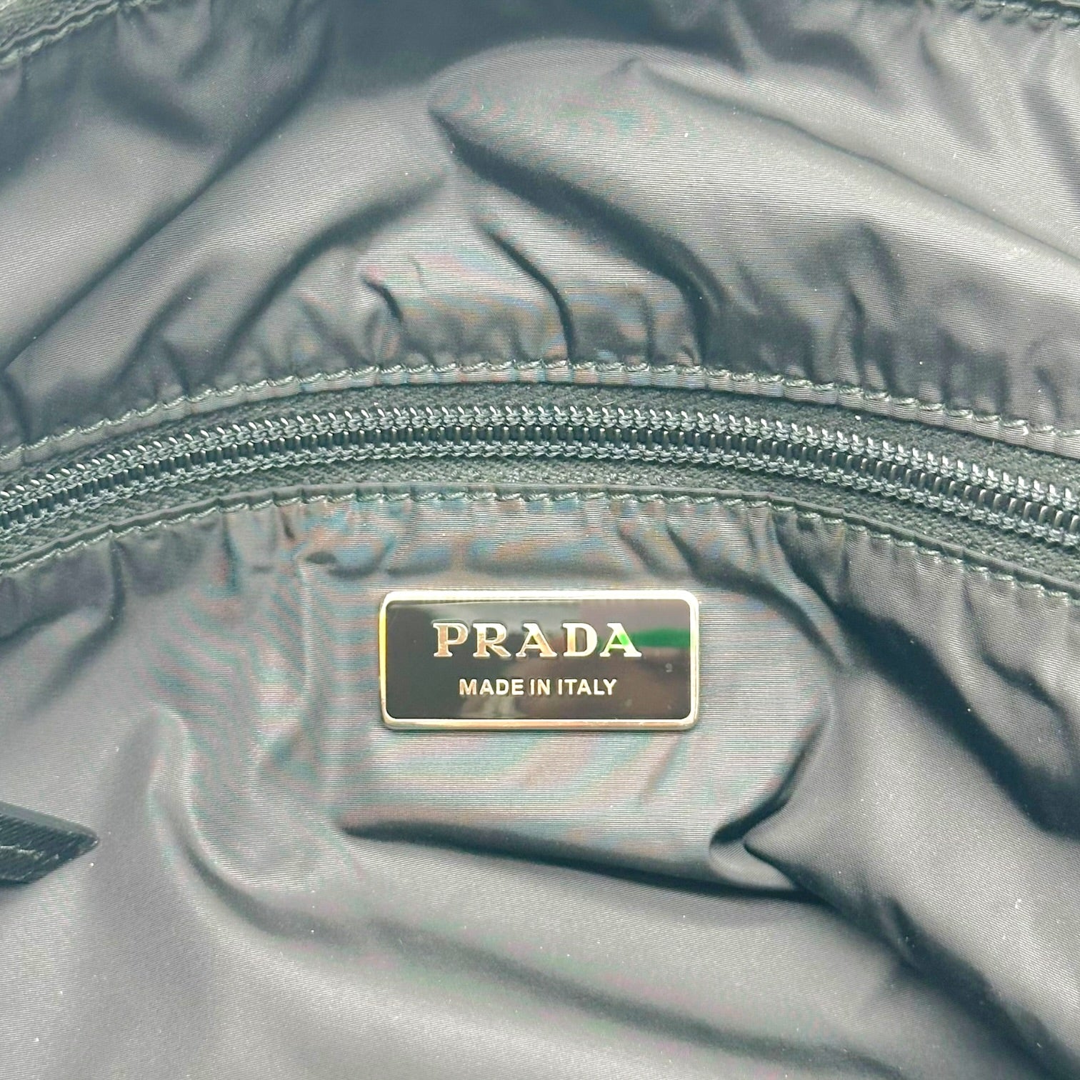 Prada Black Red Lip Print Nylon Tote Bag