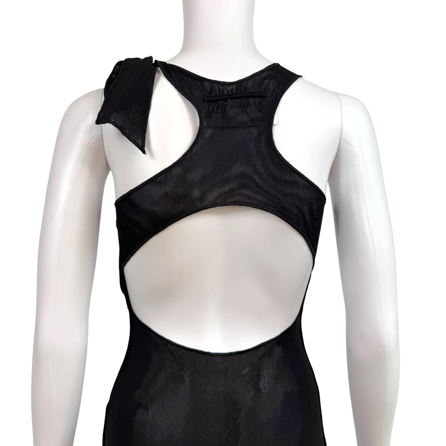 Jean Paul Gaultier Black Mesh Open Back Midi Dress