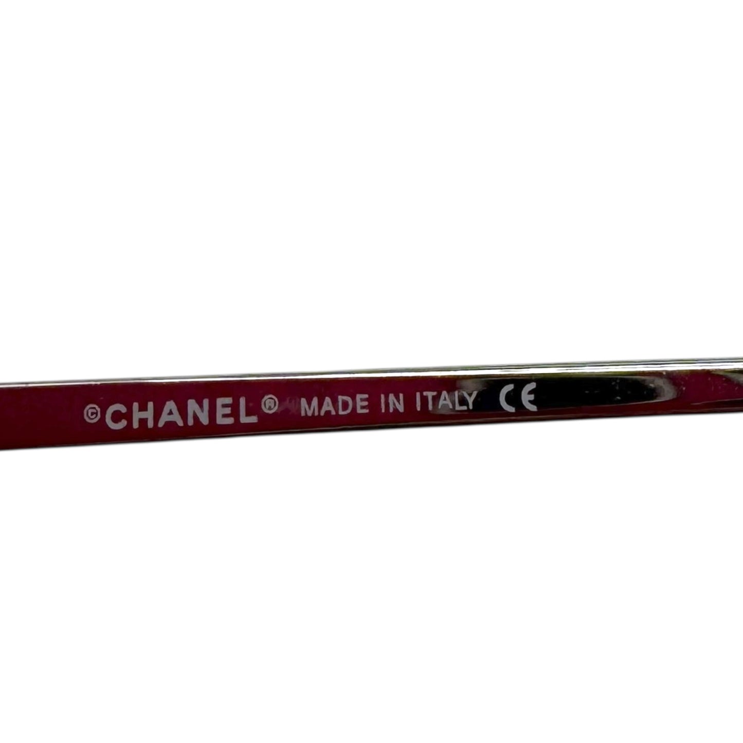 Chanel Pink/ Silver Crystal Logo Rimless 4017-B Sunglasses