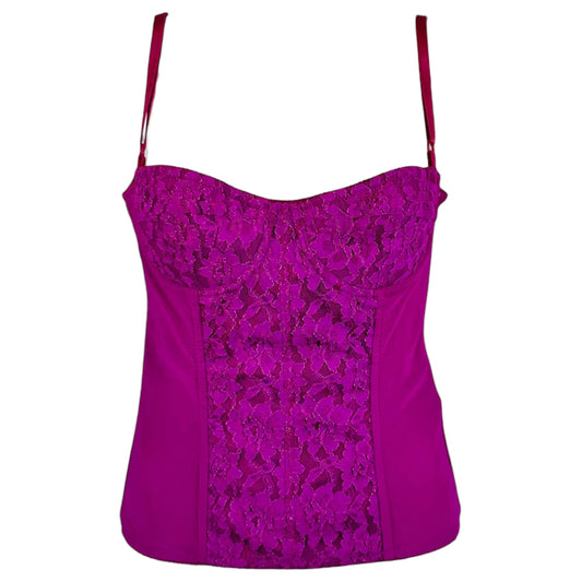 D&G Dolce & Gabbana Hot Pink / Purple Lace Bustier Top