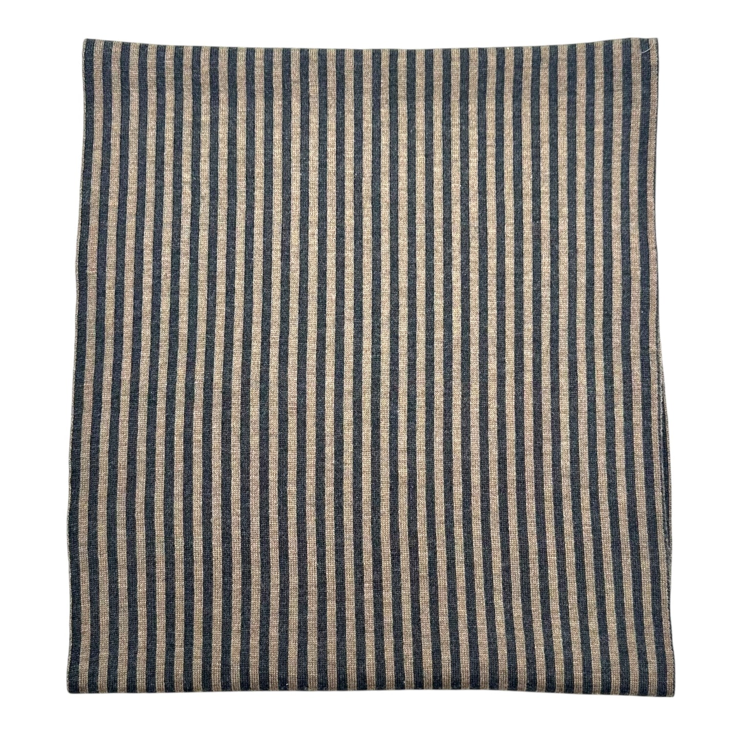 Fendi Gray & Tan Zucca Logo Striped Wool Scarf