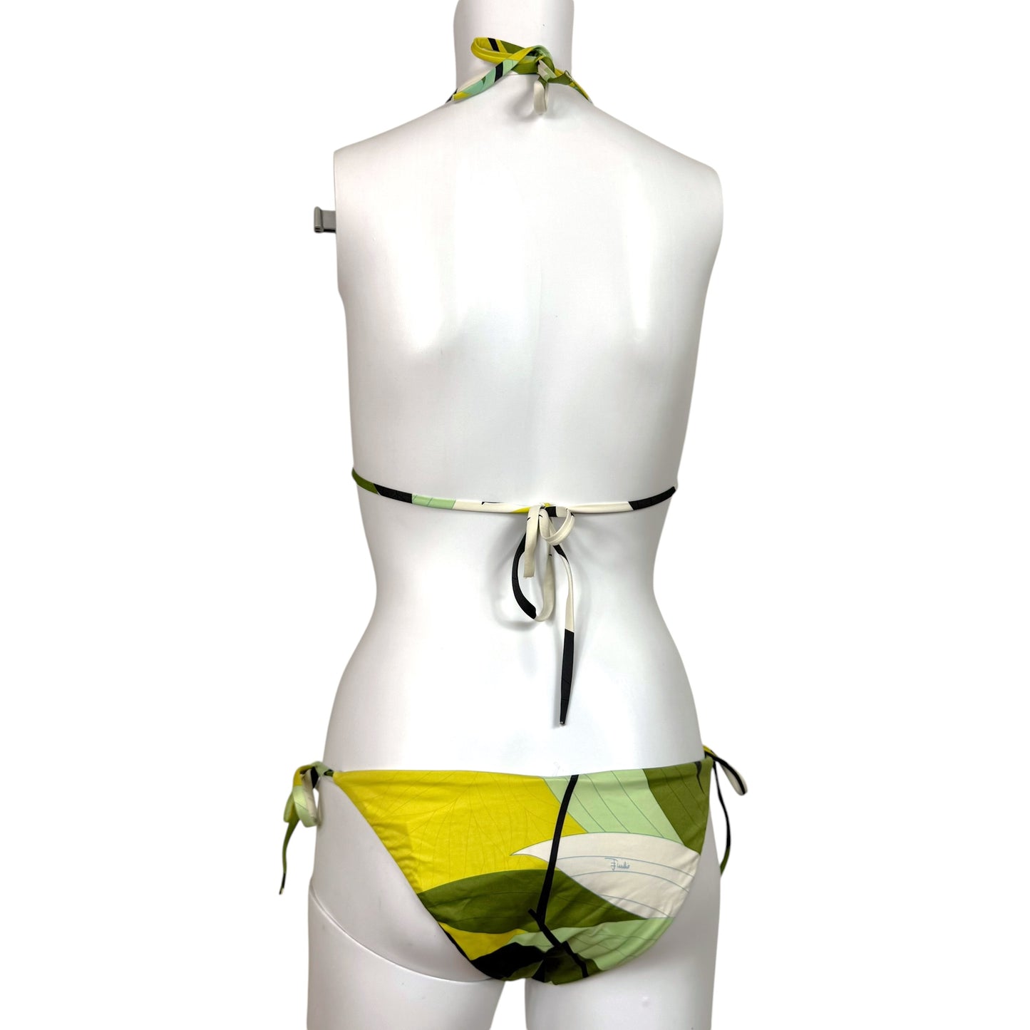 Emilio Pucci Green & Gray Printed Bikini Set