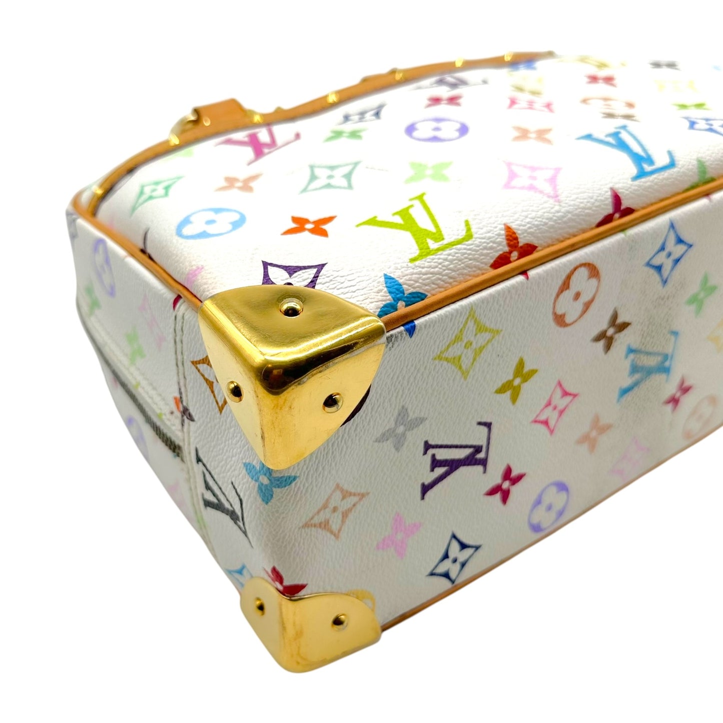 Louis Vuitton Trouville Handbag White Multicolor Murakami