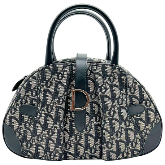 Christian Dior Small Double Saddle Bowler Bag Black Trotter