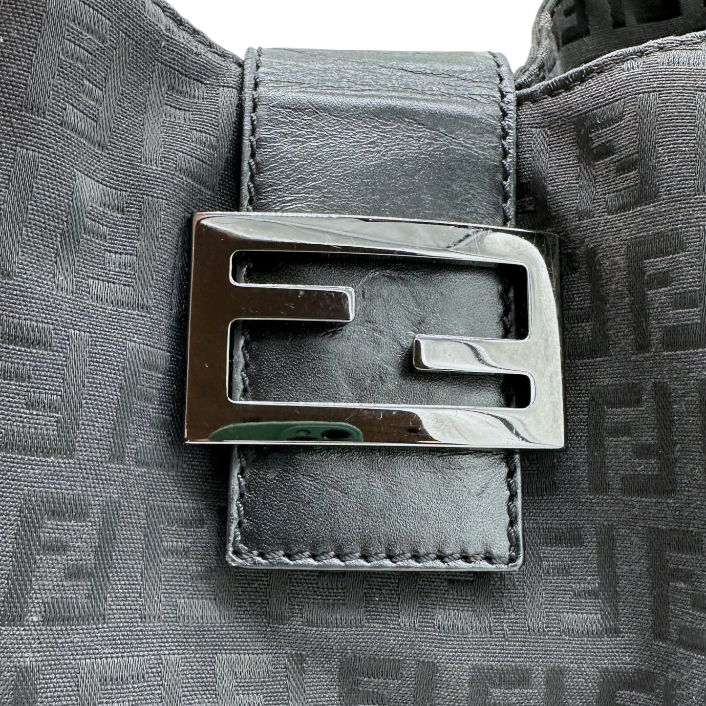 Fendi Black Zucchino Monogram Shoulder Bag