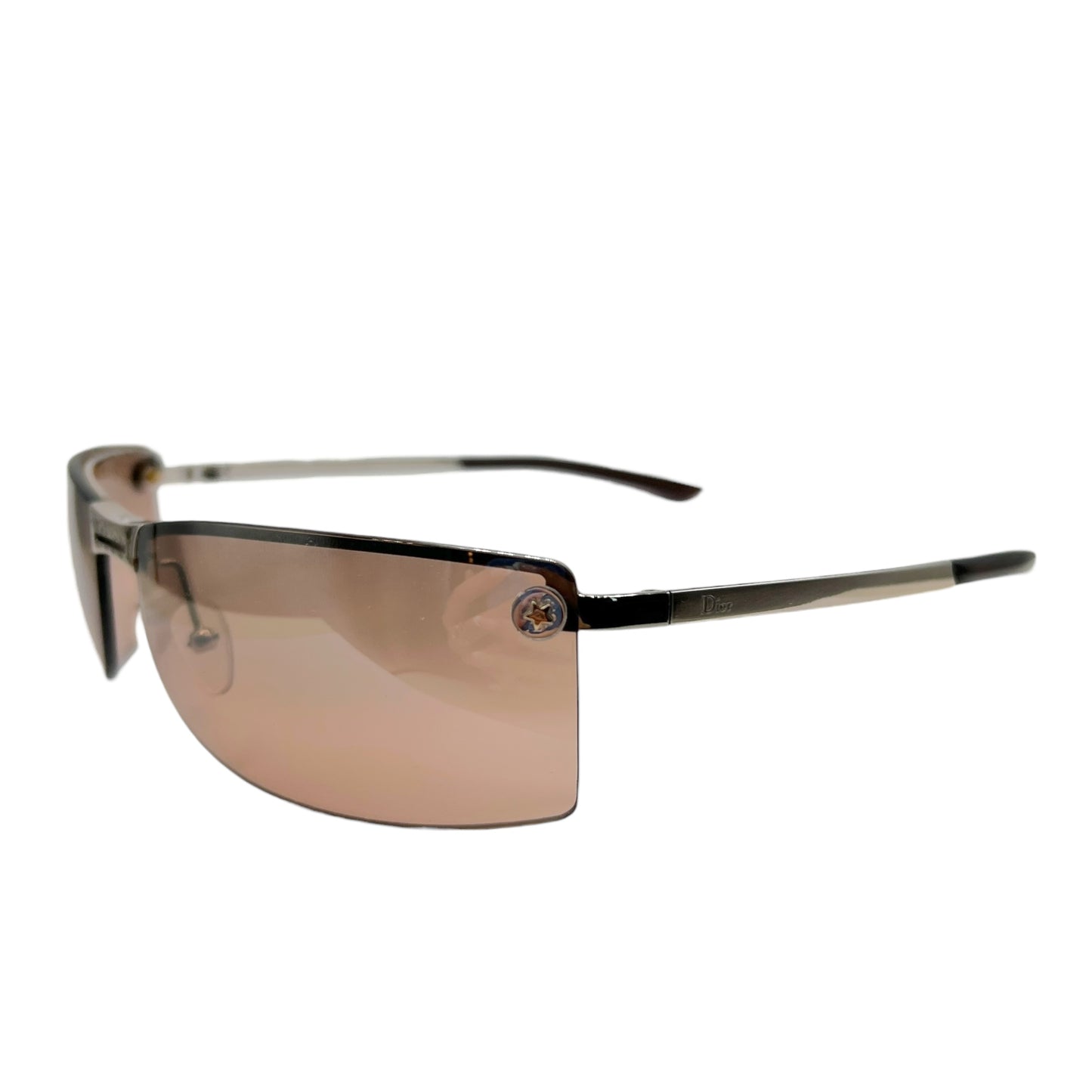 Christian Dior Adiorable1 Brown & Silver Rimless Gradient Sunglasses w/ Case