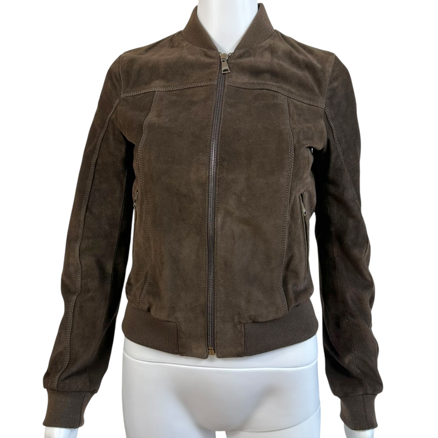 Dolce & Gabbana Brown Suede Bomber Jacket