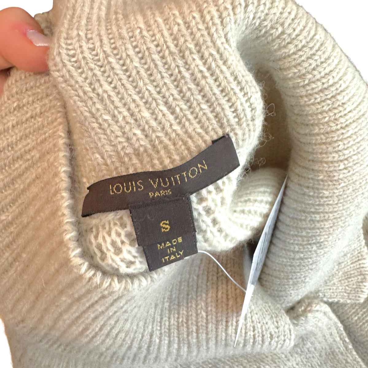 Louis Vuitton Oatmeal Knit 'Upside Down' Cardigan Sweater