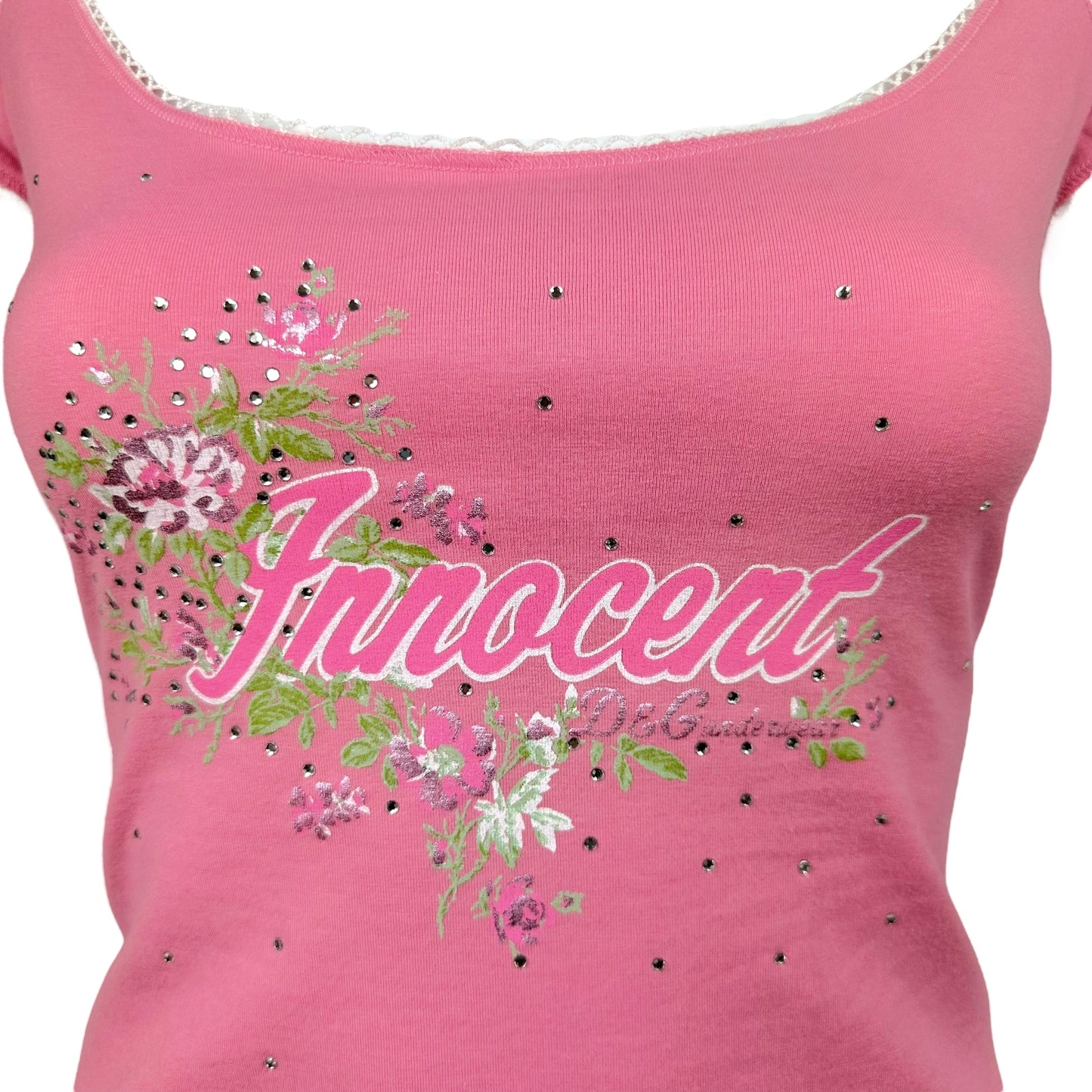 D&G Dolce & Gabbana Innocent Graphic Off the Shoulder T-Shirt - Outfit Repeater