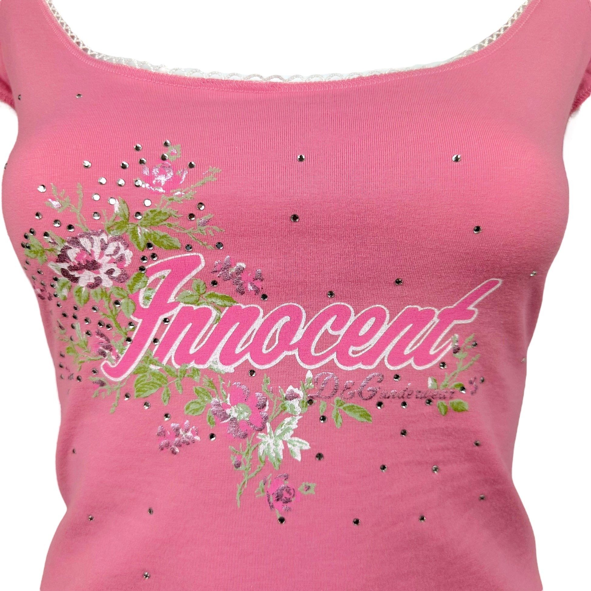 D&G Dolce & Gabbana Innocent Graphic Off the Shoulder T-Shirt - Outfit Repeater