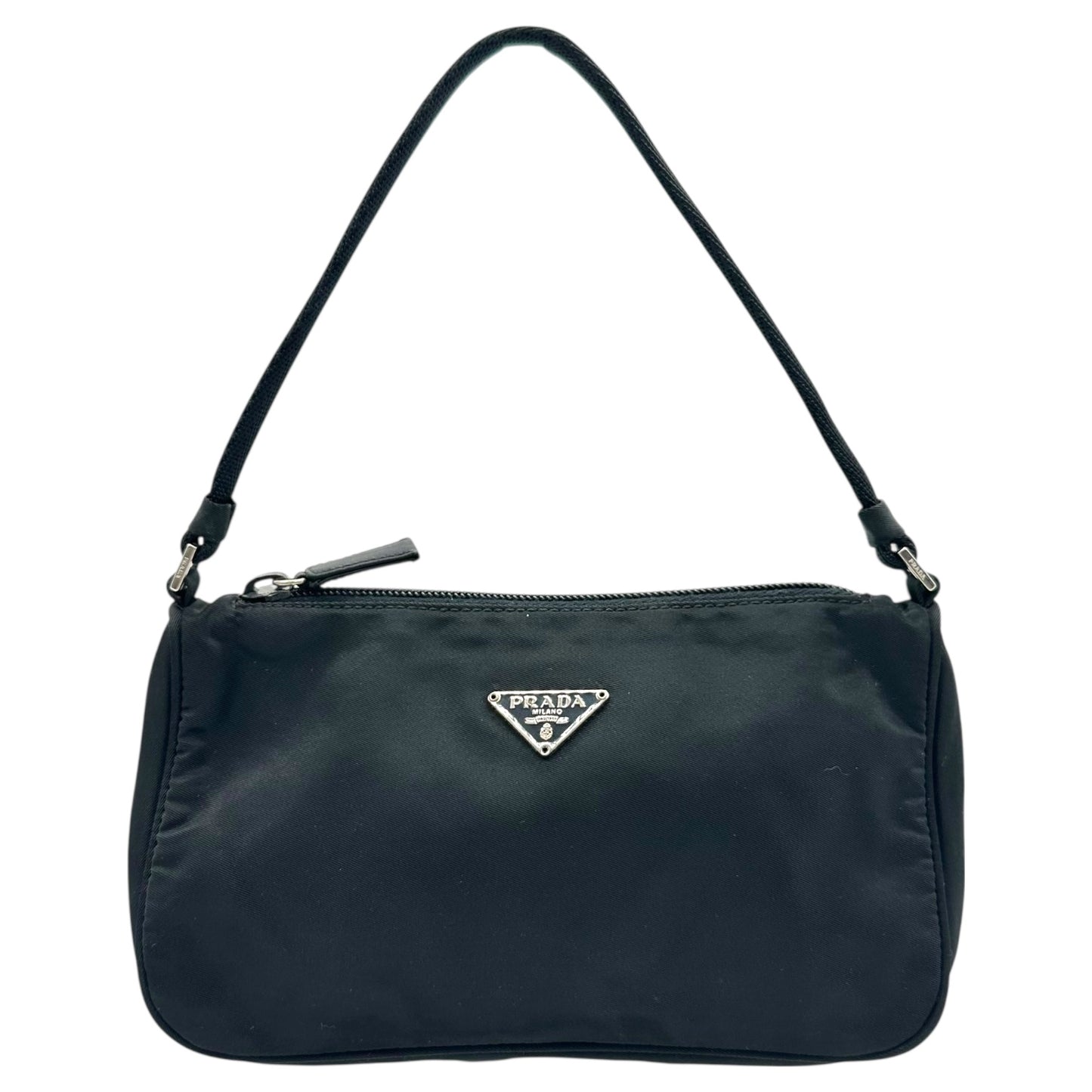 Prada Black Nylon Square Mini Pochette Bag