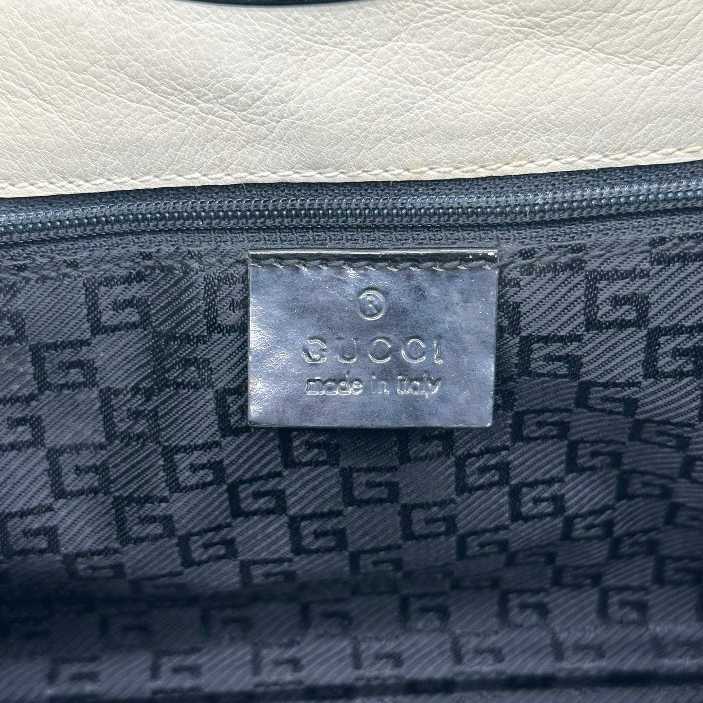 Gucci Black & Ivory Patent Leather Jackie Bag
