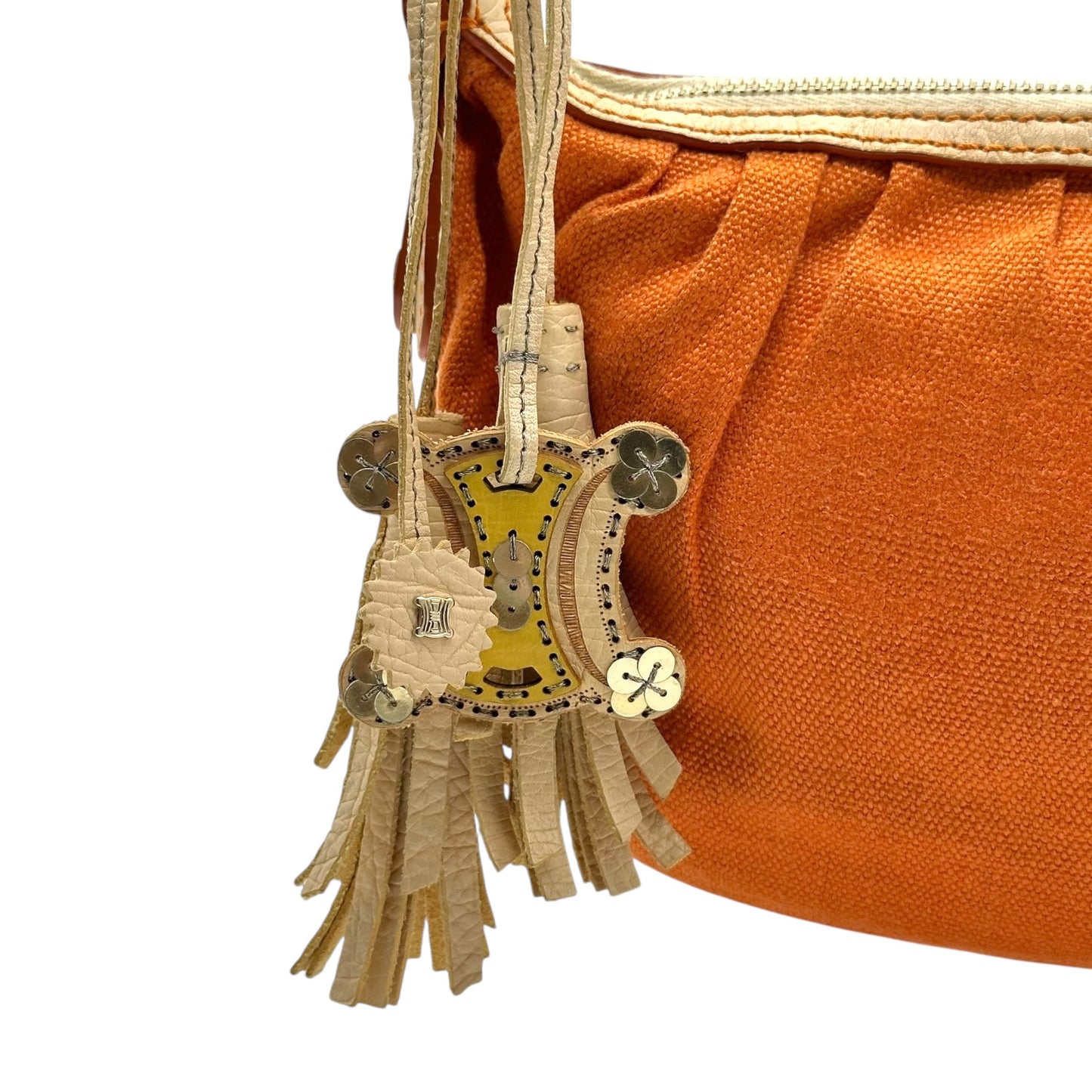 Celine Orange Mini Bag w/ Logo Charm - Outfit Repeater