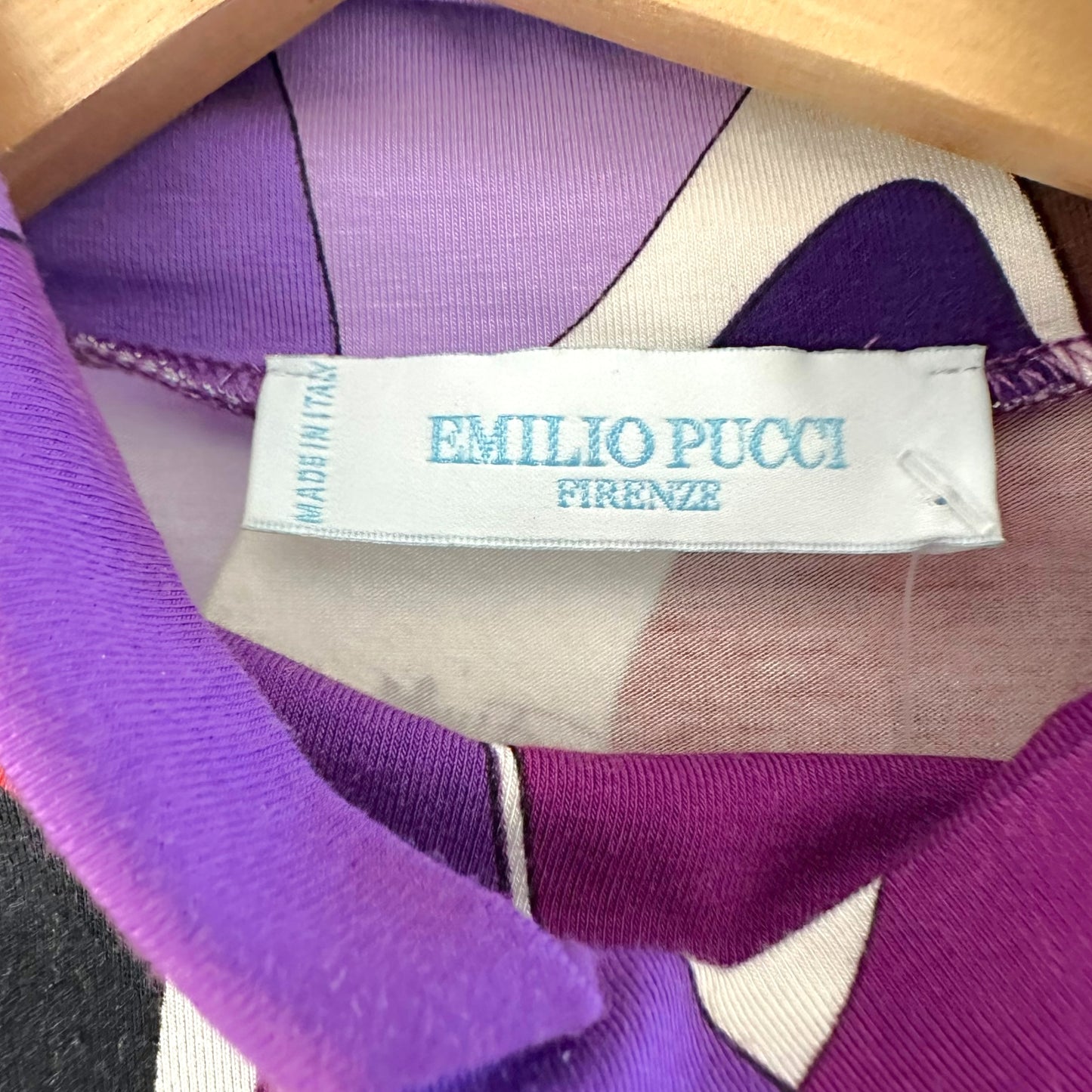 Emilio Pucci Purple Printed Mock Neck T-Shirt