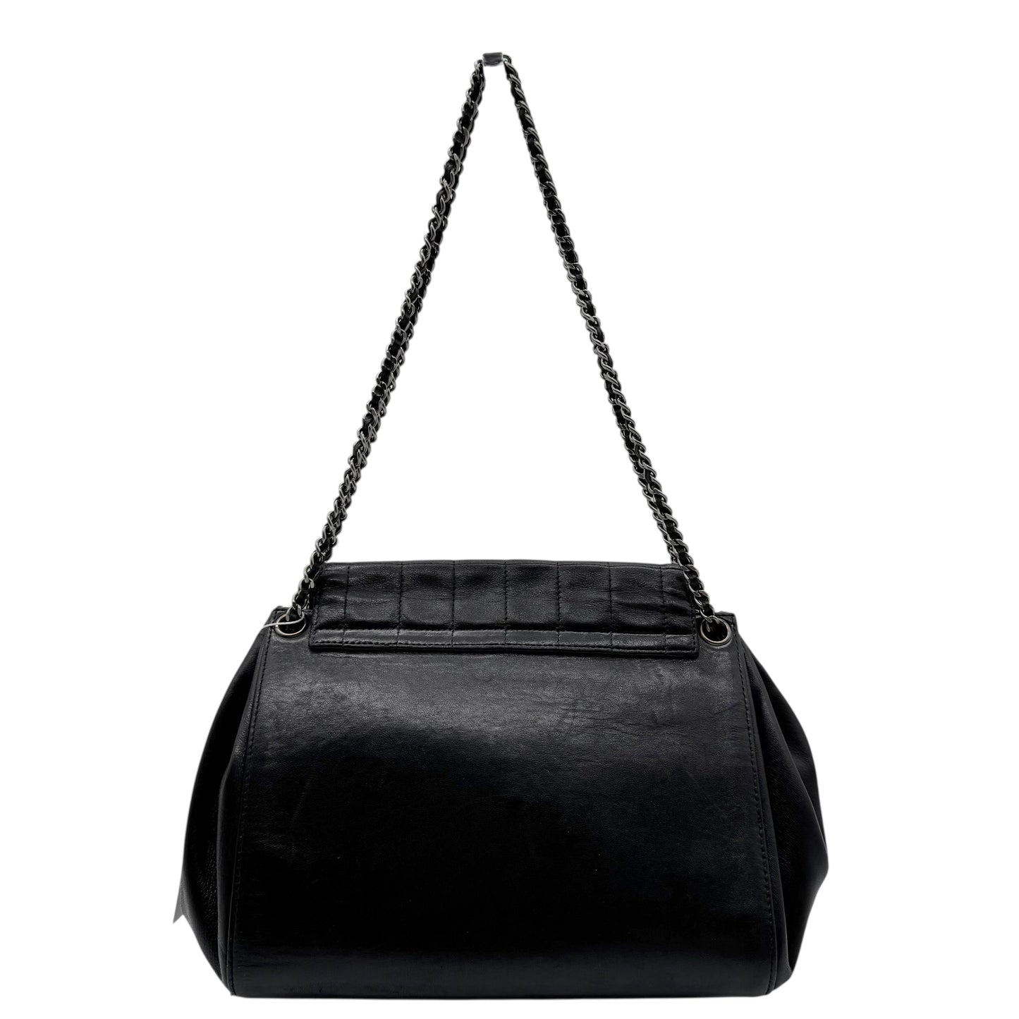 Chanel Black Lambskin Chocolate Bar Accordion Flap Bag 2000-02 - Outfit Repeater