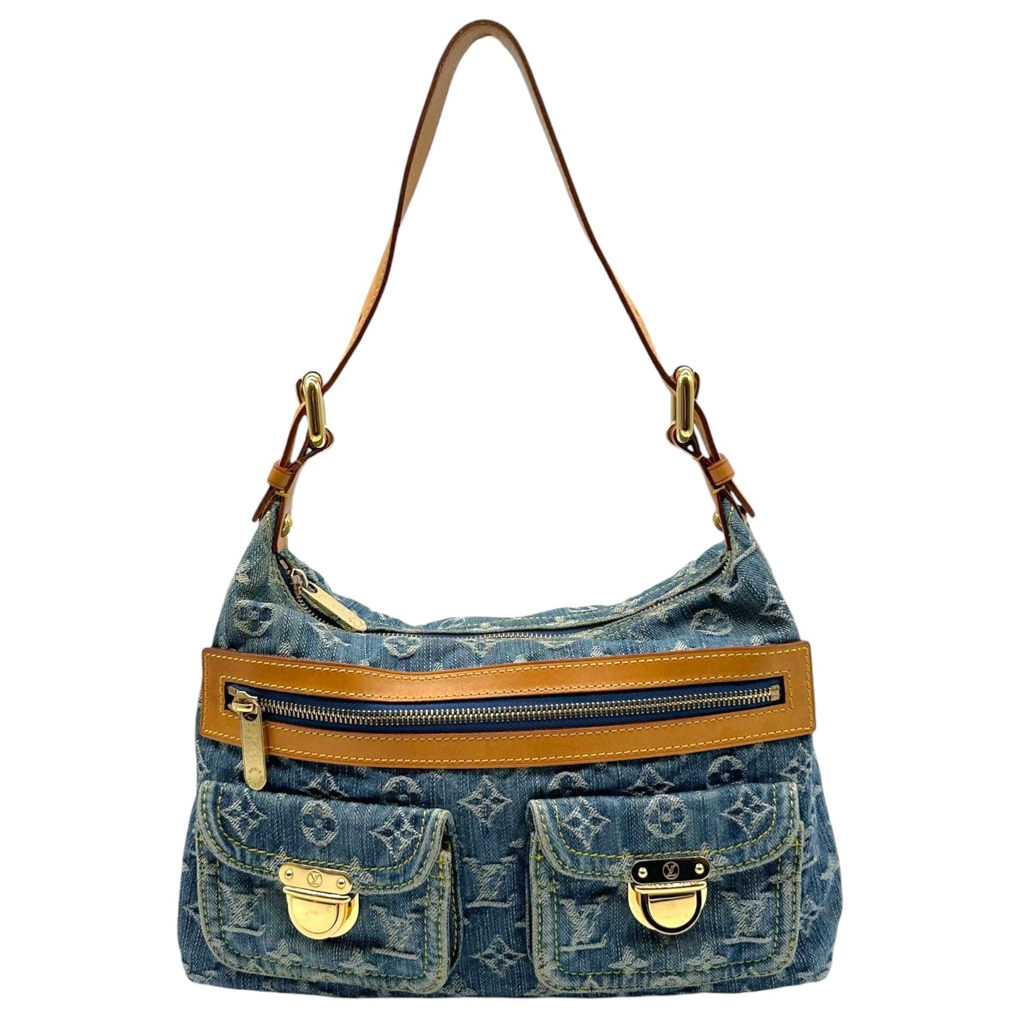 Louis Vuitton Blue Denim Monogram Baggy PM Shoulder Bag