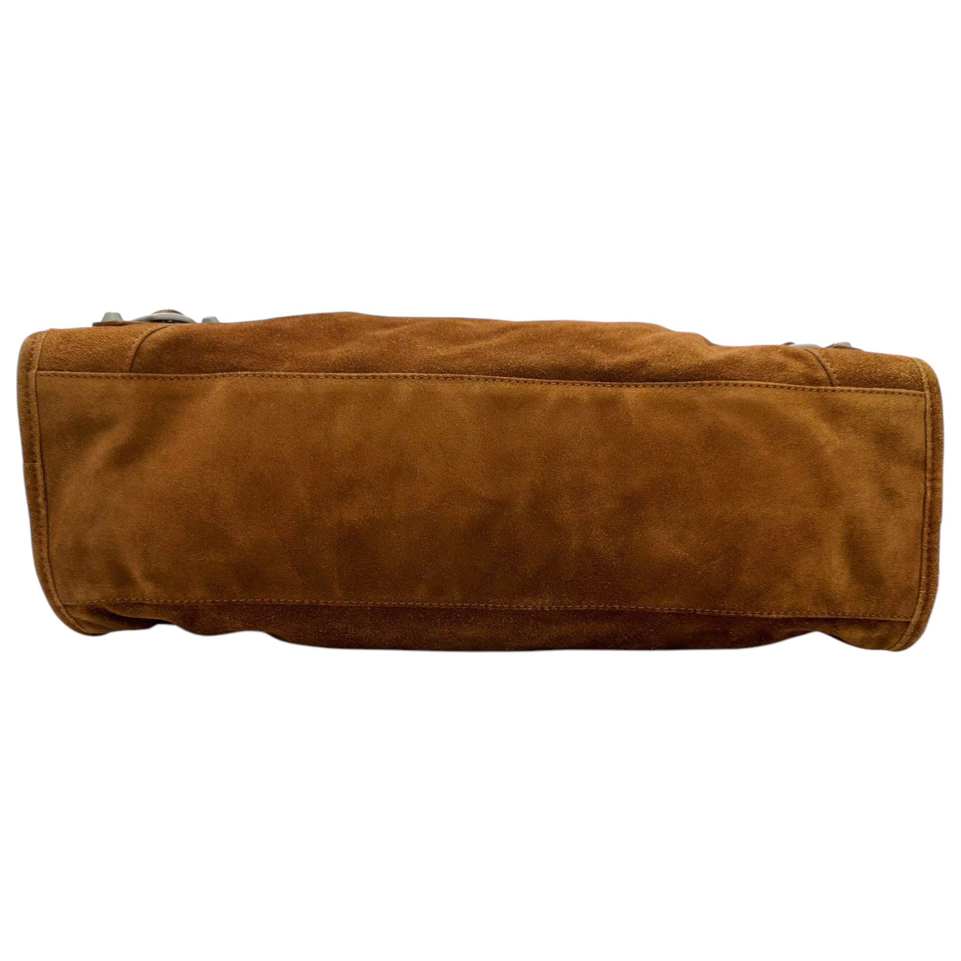 Balenciaga Brown Suede City Bag - Outfit Repeater