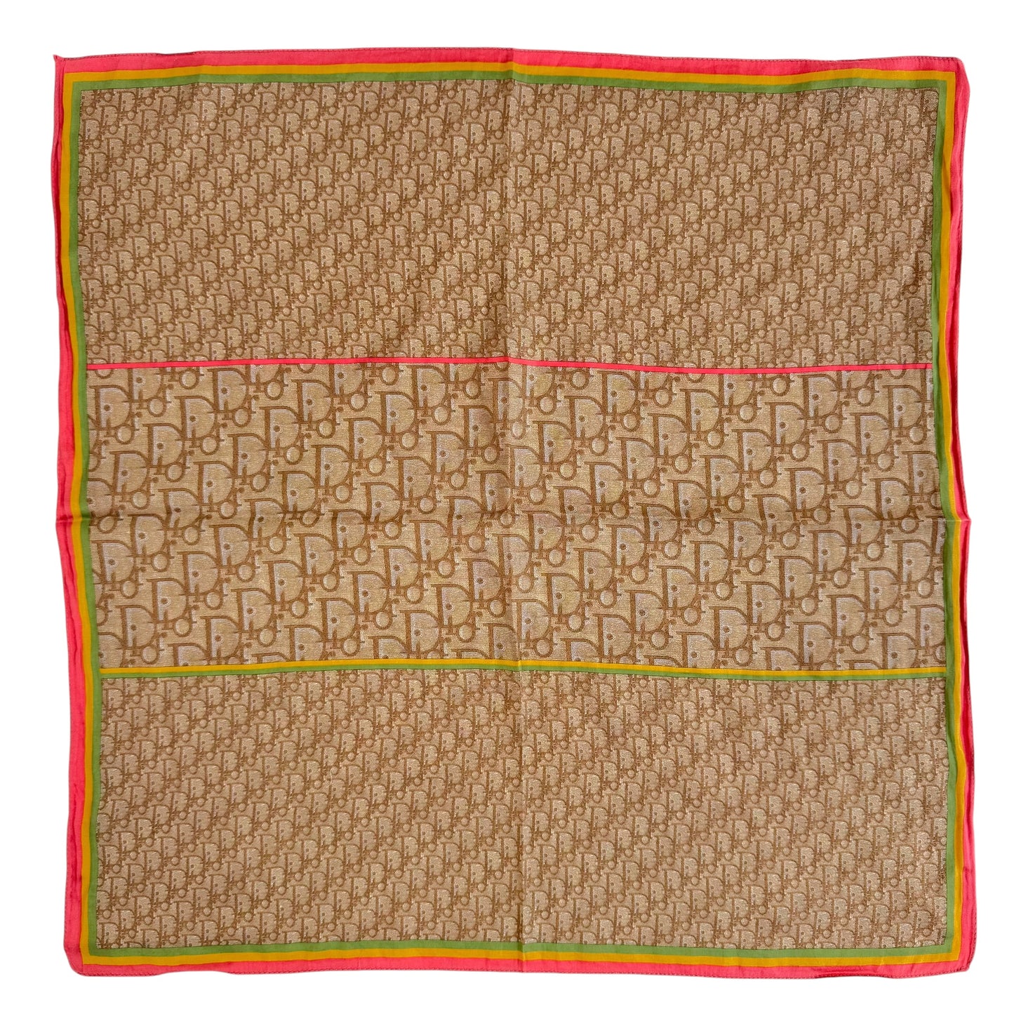 Christian Dior Rasta Tan Monogram Trotter Silk Scarf
