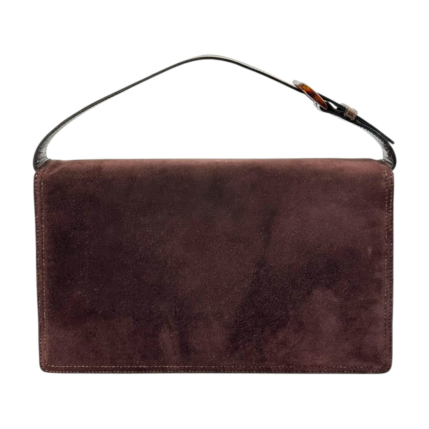 Prada Brown Suede & Leather Clutch Bag