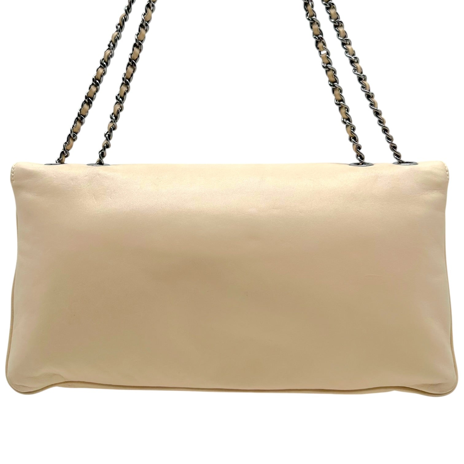 Chanel Ivory Lambskin Leather Turnlock Shoulder Bag